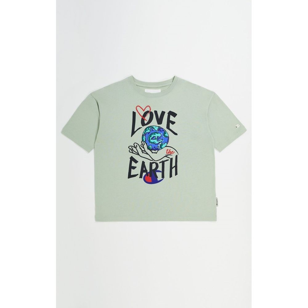 Champion Graues Baumwoll-T-Shirt