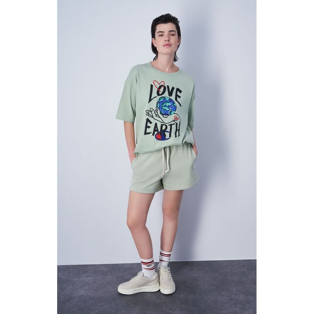 Champion Graues Baumwoll-T-Shirt
