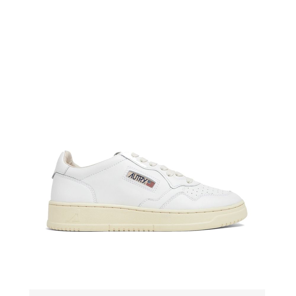 Autry Weiße Low-Top-Sneaker aus Leder