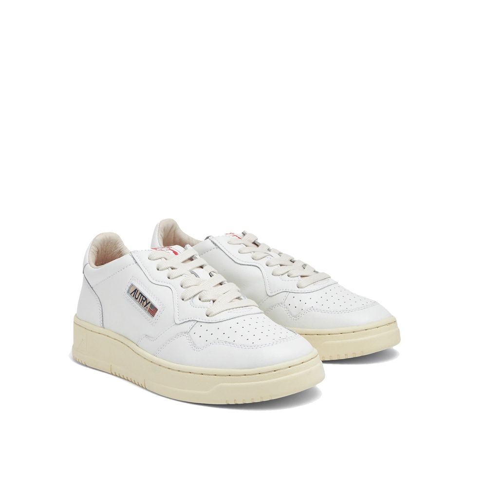 Autry Weiße Low-Top-Sneaker aus Leder