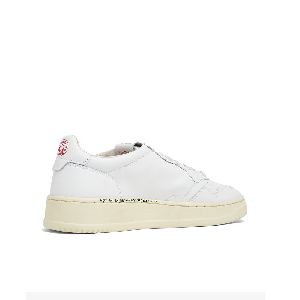 Autry Weiße Low-Top-Sneaker aus Leder