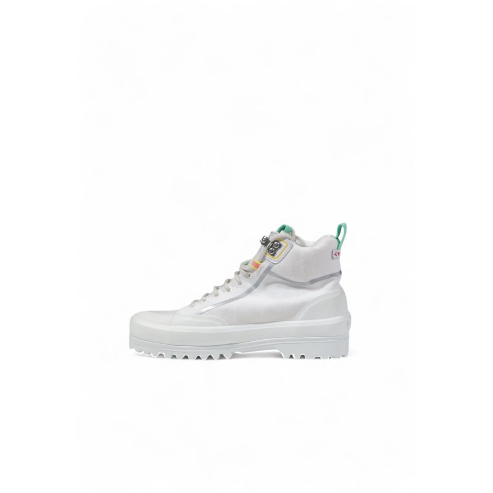 Superga Weiße Stoff-Sneaker mit klobiger Sohle