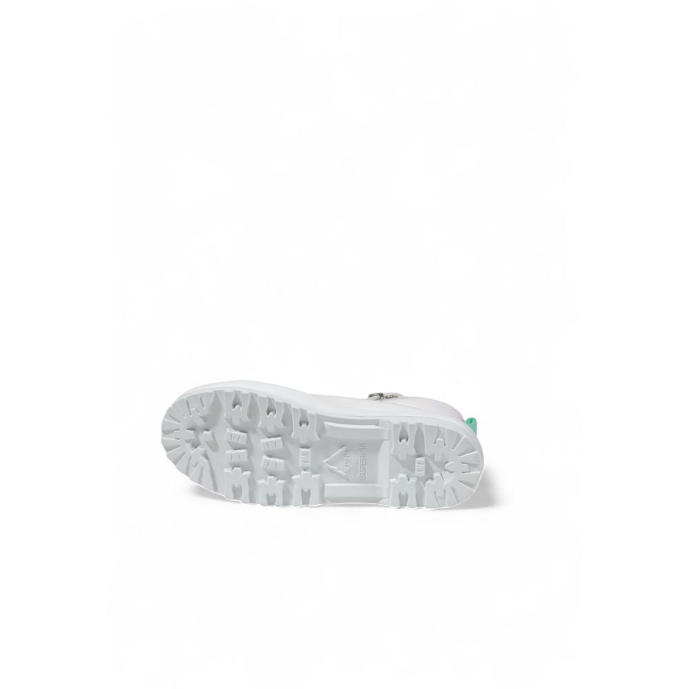 Superga Weiße Stoff-Sneaker mit klobiger Sohle