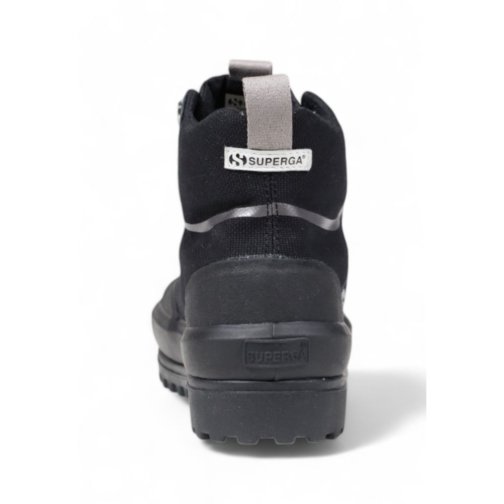 Superga Schwarze Stoff-Sneaker
