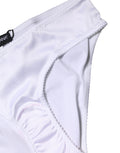 Dolce & Gabbana Weiße Seiden-Stretch-Panty mit mittlerem Bund