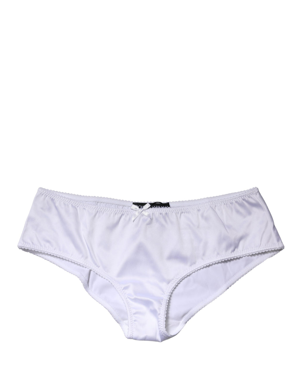 Dolce & Gabbana Weiße Seiden-Stretch-Panty mit mittlerem Bund