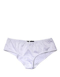 Dolce & Gabbana Weiße Seiden-Stretch-Panty mit mittlerem Bund