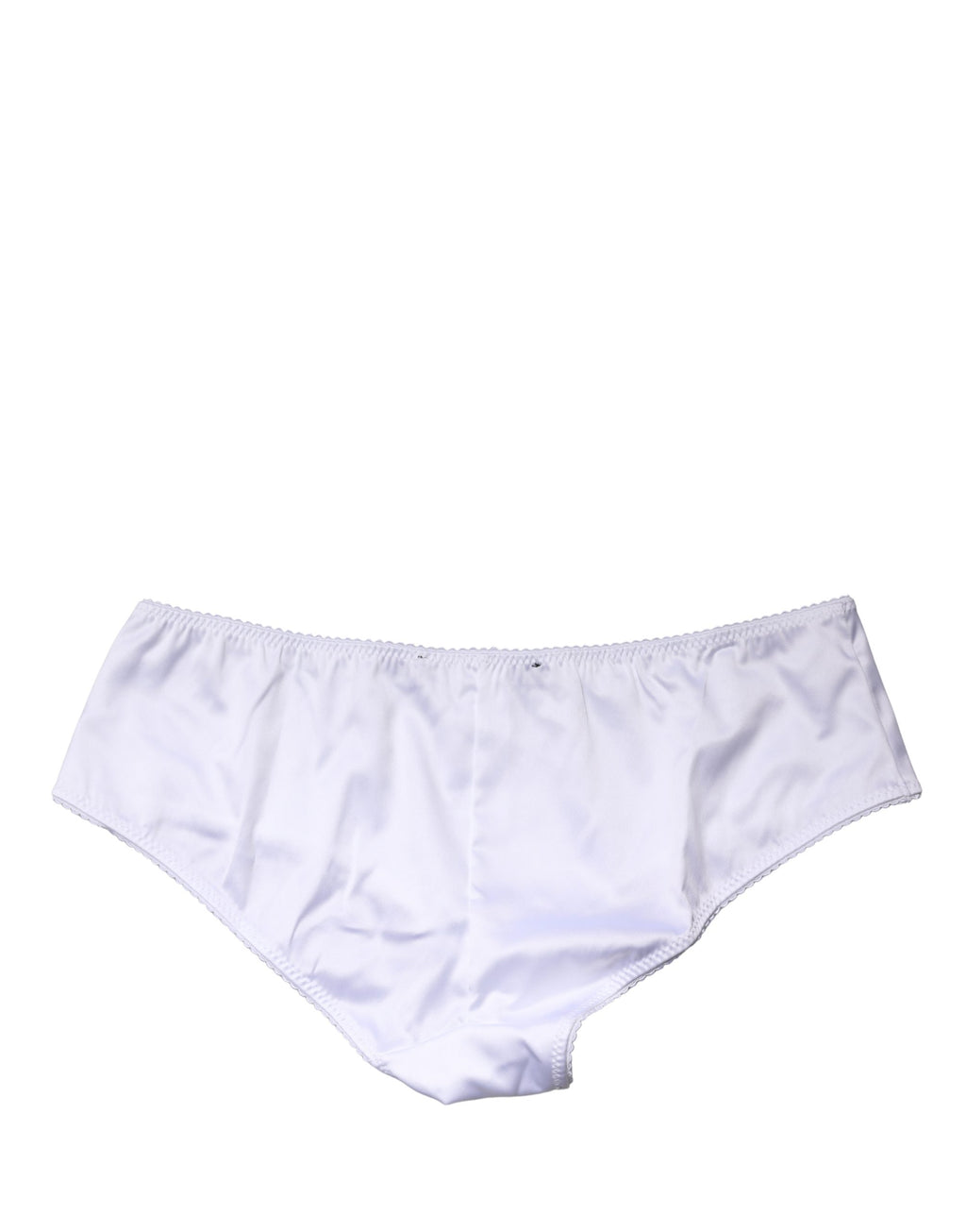Dolce & Gabbana Weiße Seiden-Stretch-Panty mit mittlerem Bund