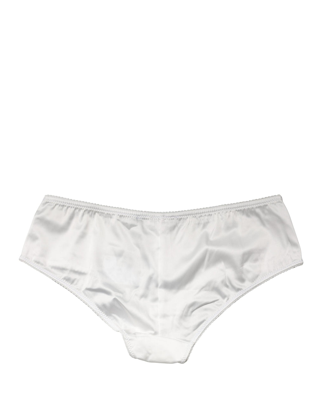 Dolce & Gabbana Weiße Seiden-Stretch-Panty mit mittlerem Bund