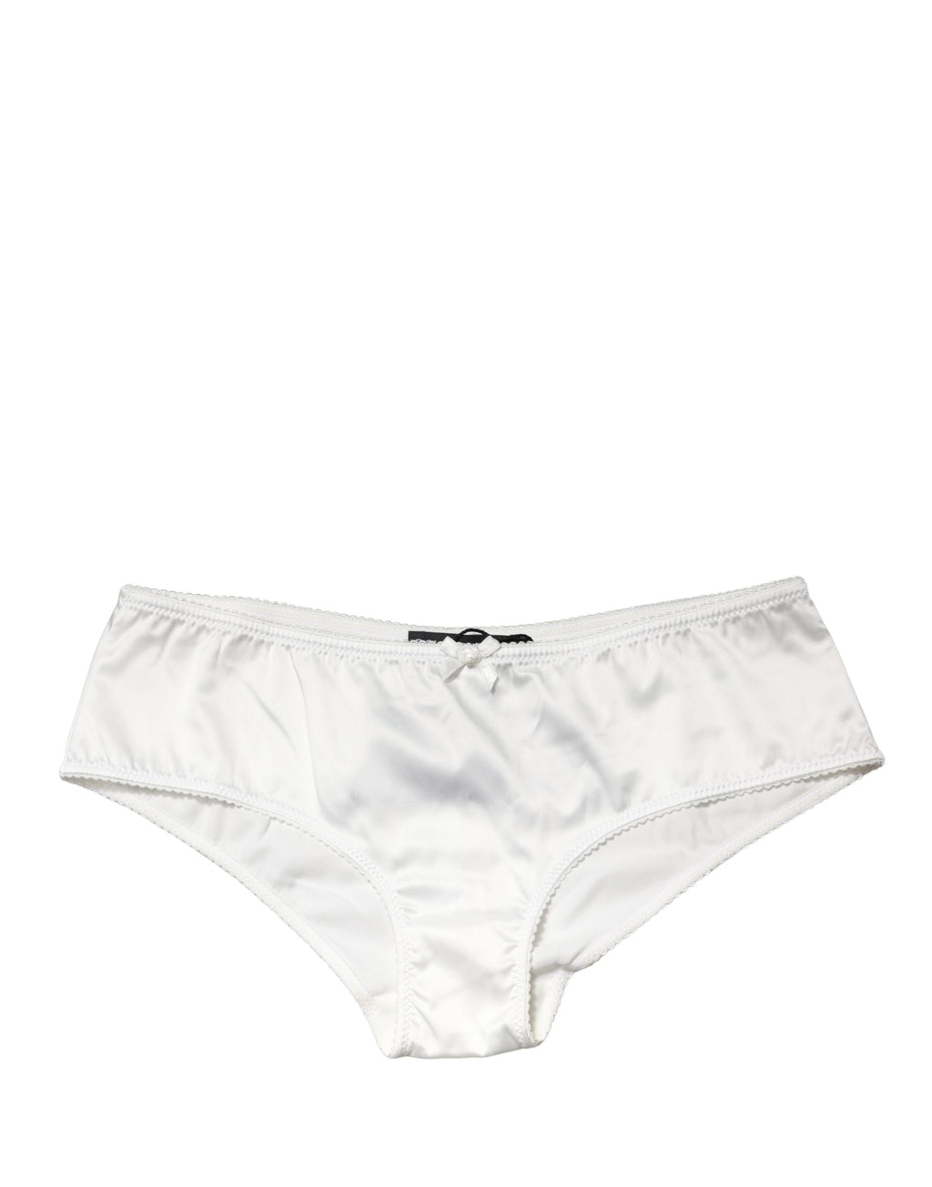 Dolce & Gabbana Weiße Seiden-Stretch-Panty mit mittlerem Bund