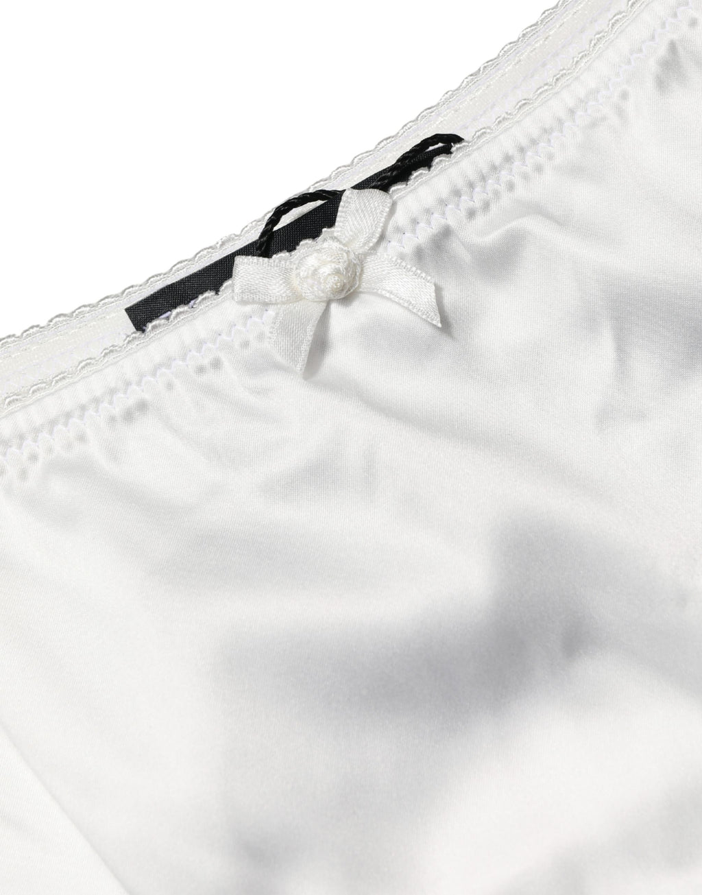 Dolce & Gabbana Weiße Seiden-Stretch-Panty mit mittlerem Bund