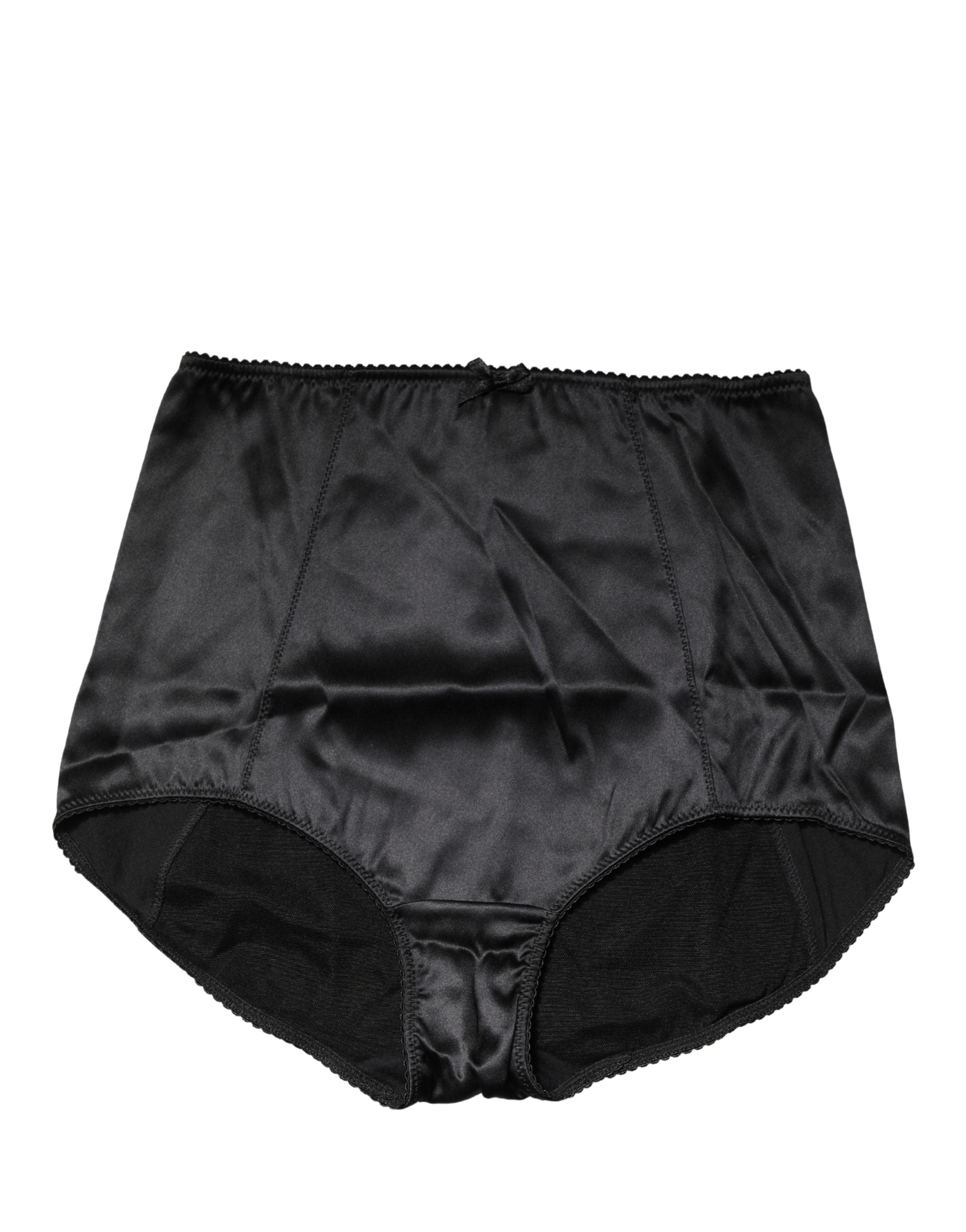 Dolce & Gabbana Schwarzer Seiden-Mix Taillien-Slip-Body