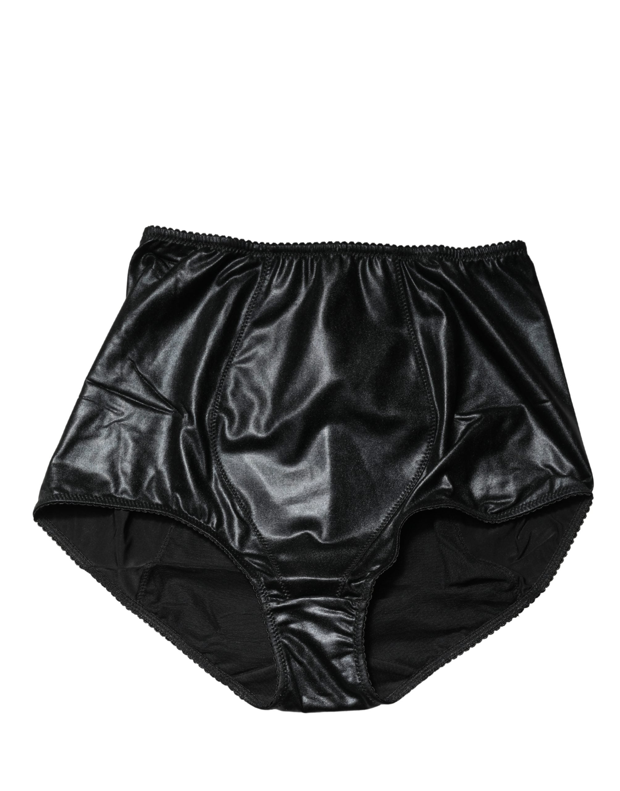 Dolce & Gabbana Schwarzer Seiden-Mix Taillien-Slip-Body