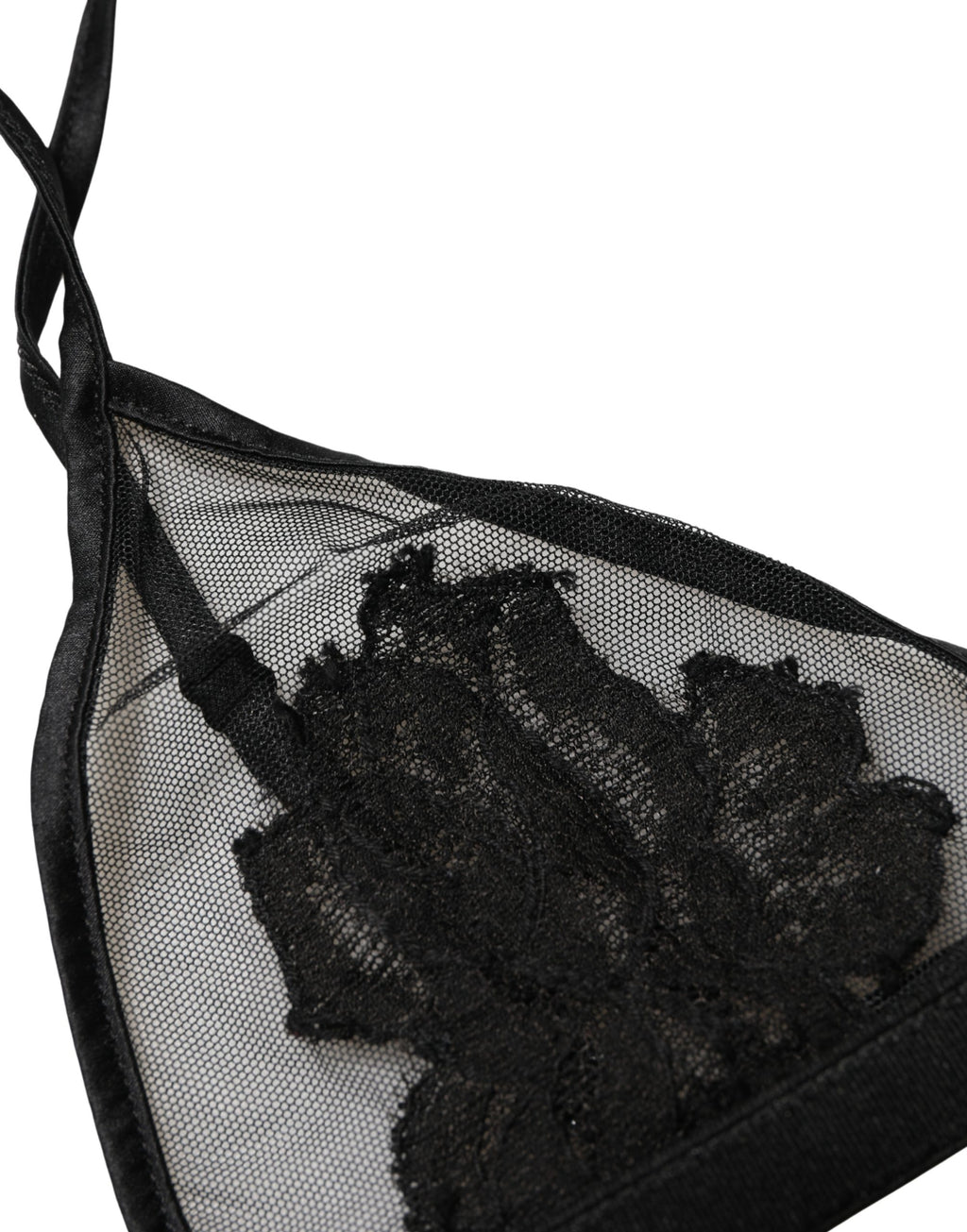 Dolce & Gabbana Schwarzer BH mit Blumenmuster, Soft Cup, Triangel
