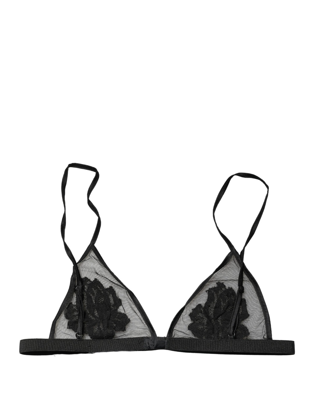 Dolce & Gabbana Schwarzer BH mit Blumenmuster, Soft Cup, Triangel