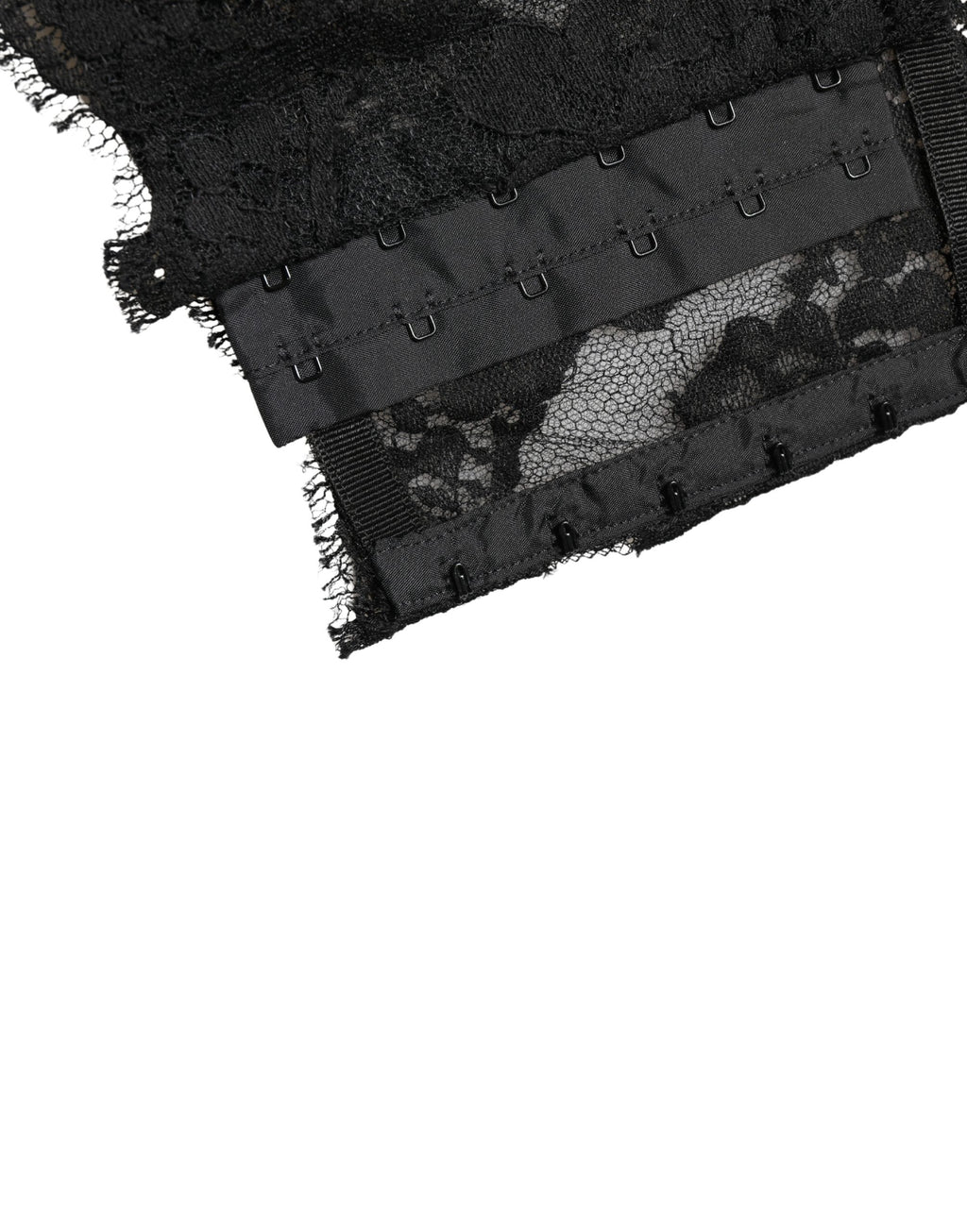 Dolce & Gabbana Schwarzer Spitzen-Bandeau-BH Tube Top Unterwäsche