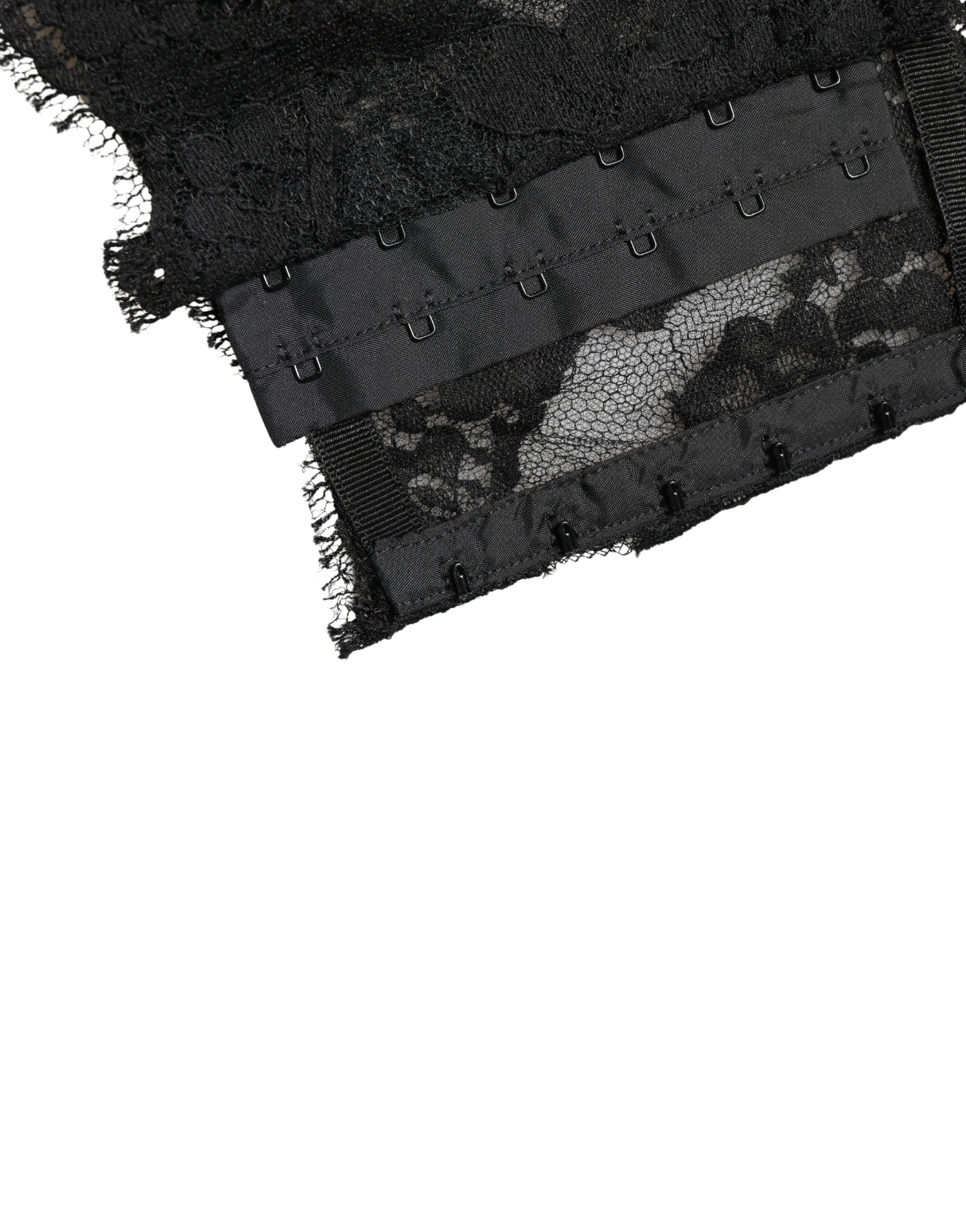 Dolce & Gabbana Schwarzer Spitzen-Bandeau-BH Tube Top Unterwäsche