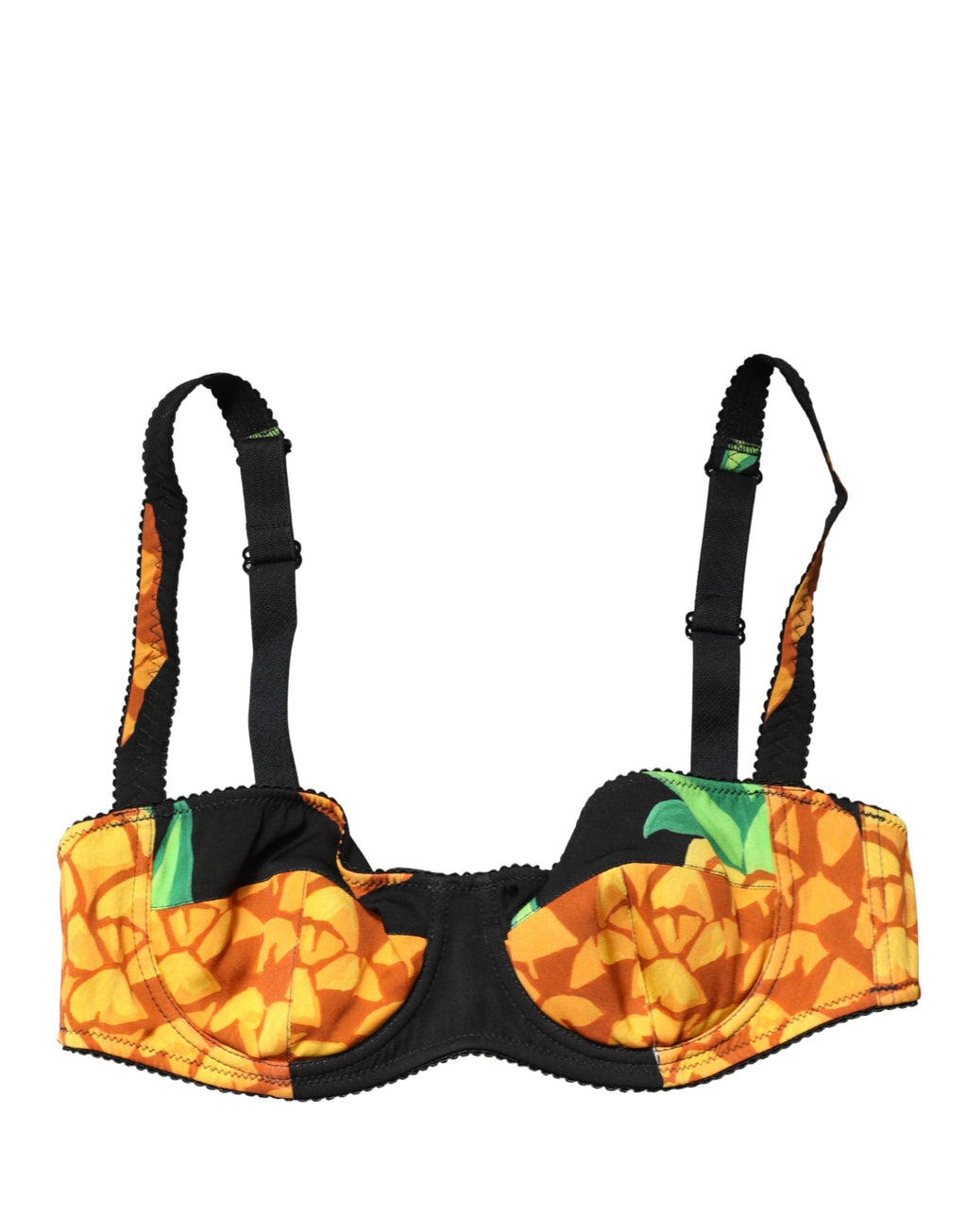 Dolce & Gabbana Schwarzer Pineapple-Bikini-BH aus Seide
