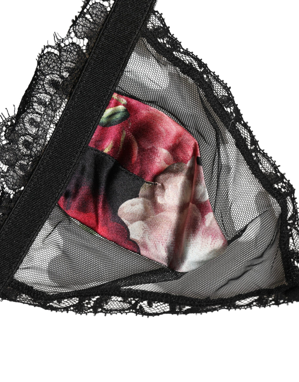 Dolce & Gabbana Schwarzer BH mit Blumenmuster, Soft Cup, Triangel