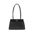 Prada Schwarze Bos Taurus Kalbsleder Schultertasche