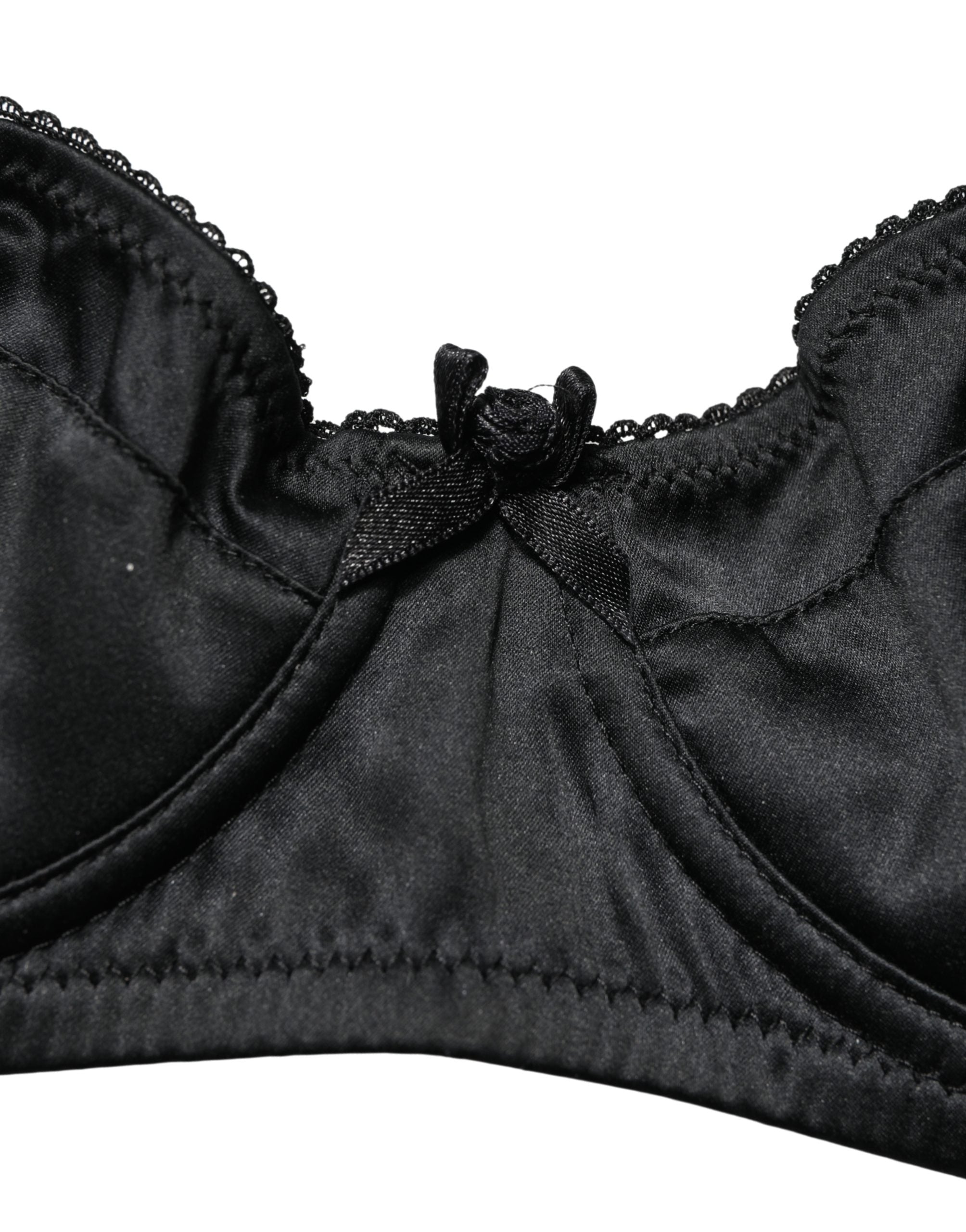 Dolce & Gabbana Schwarzer Halb-Wattierter Bügel-Balkonette-BH Unterwäsche