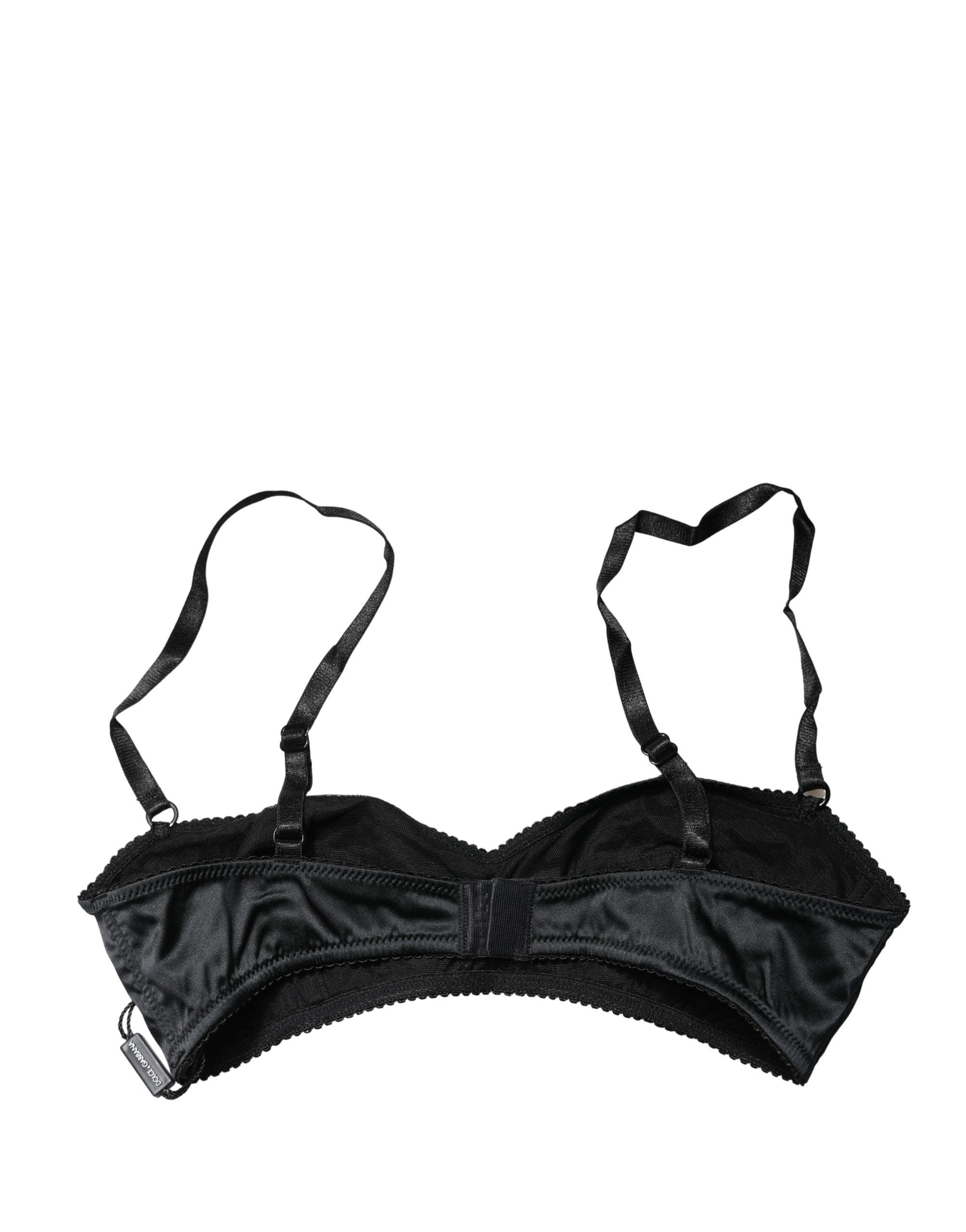 Dolce & Gabbana Black Half-Padded Underwired Balconette Bra Underwear
