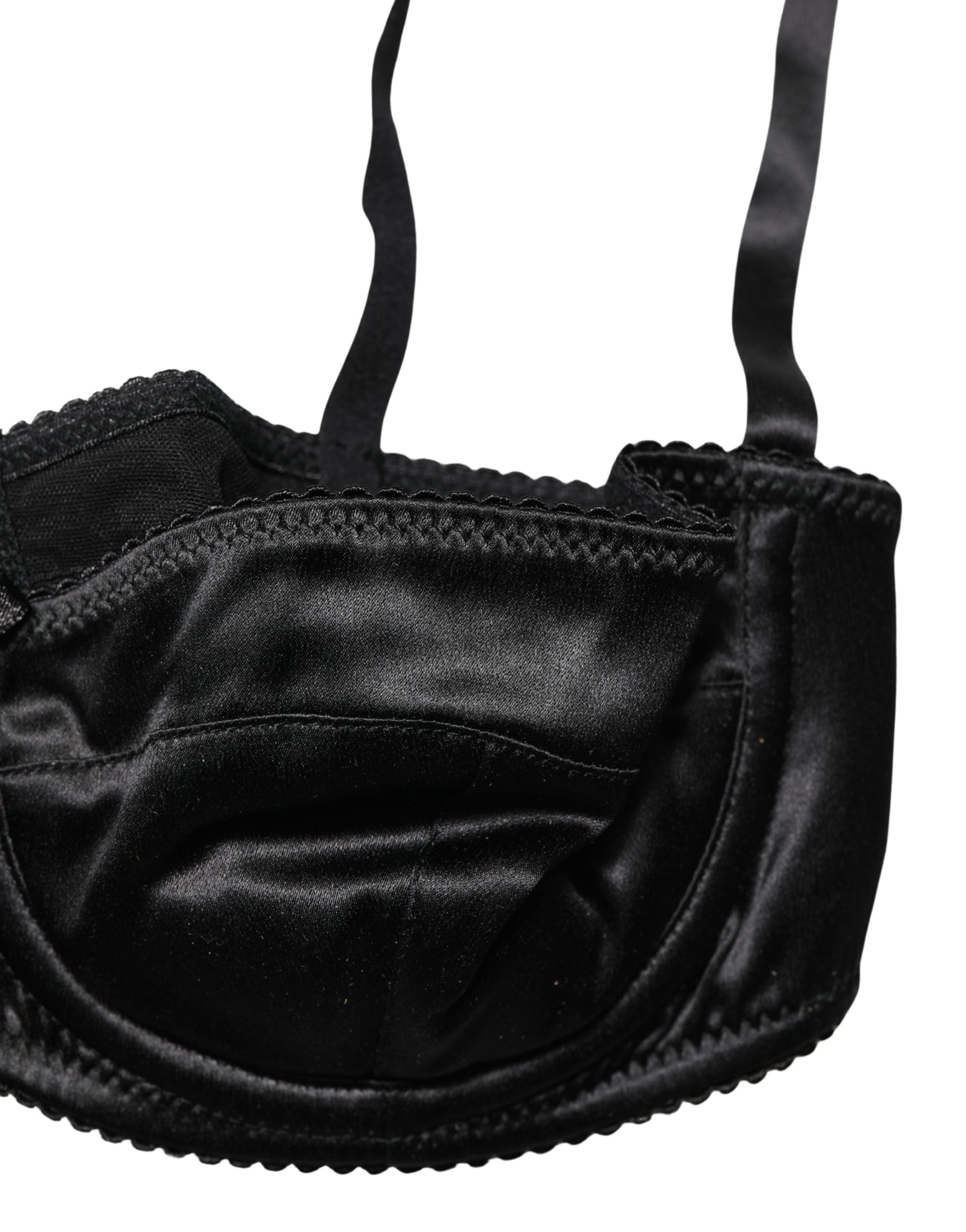 Dolce & Gabbana Schwarzer Halb-Wattierter Bügel-Balkonette-BH Unterwäsche