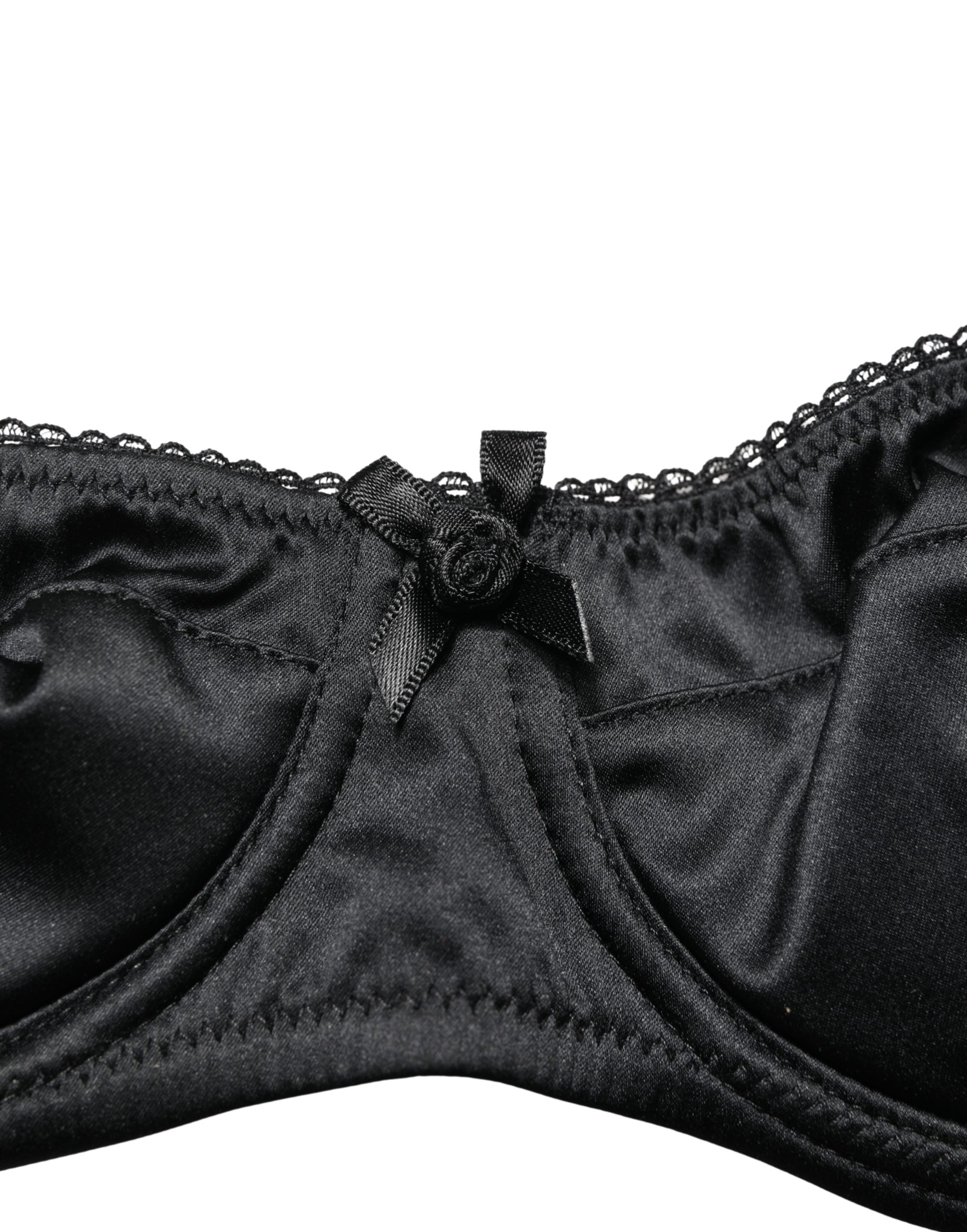 Dolce & Gabbana Schwarzer Halb-Wattierter Bügel-Balkonette-BH Unterwäsche