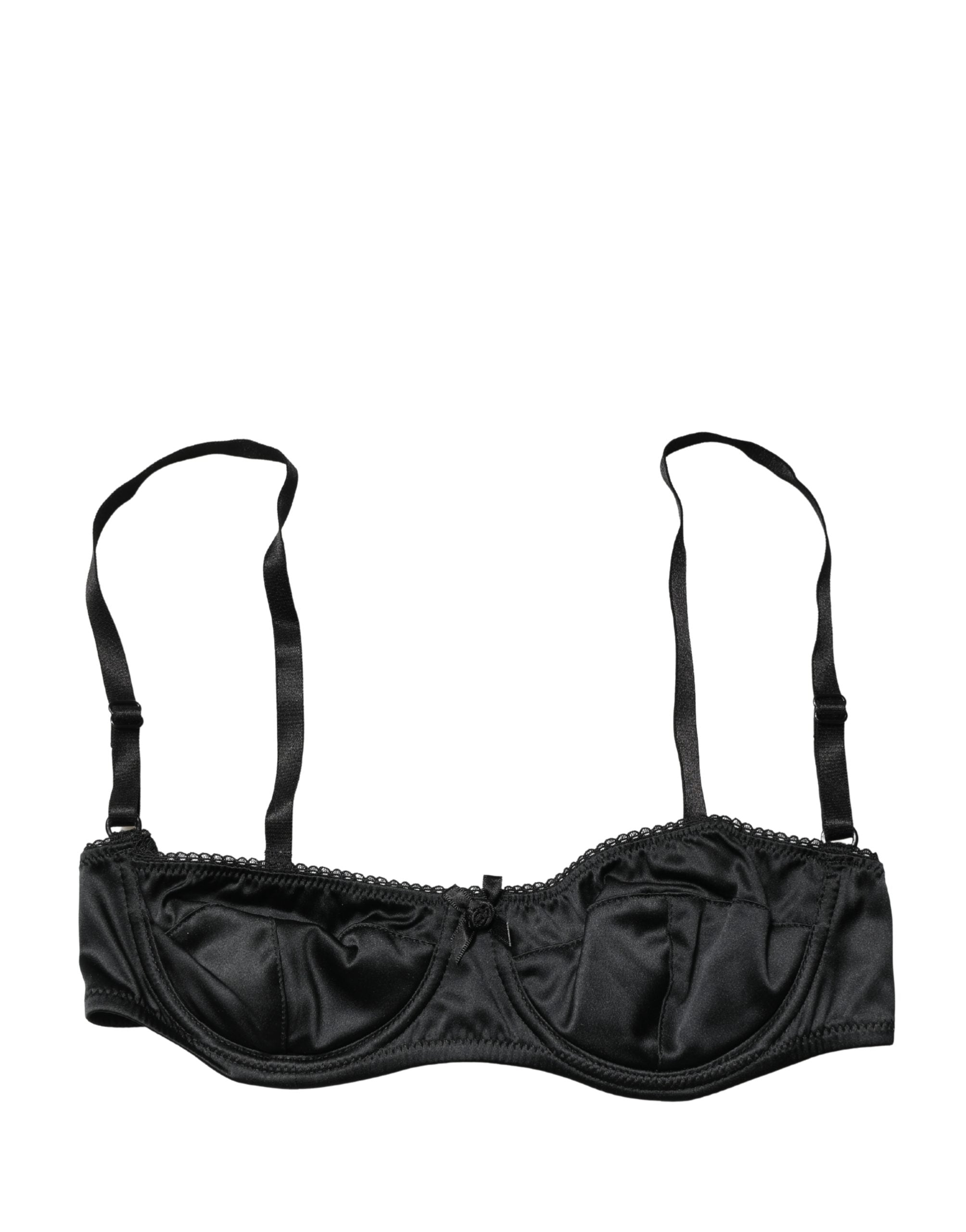 Dolce & Gabbana Schwarzer Halb-Wattierter Bügel-Balkonette-BH Unterwäsche