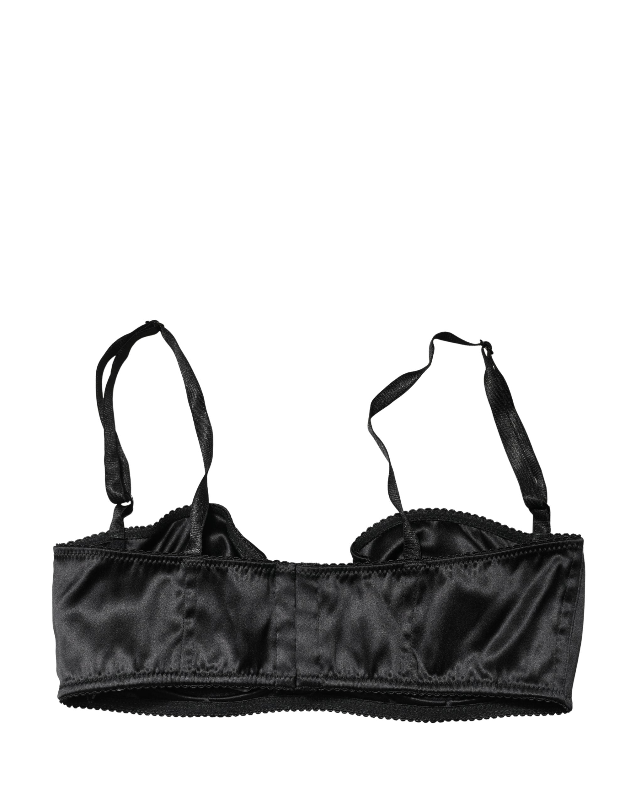 Dolce & Gabbana Schwarzer Halb-Wattierter Bügel-Balkonette-BH Unterwäsche
