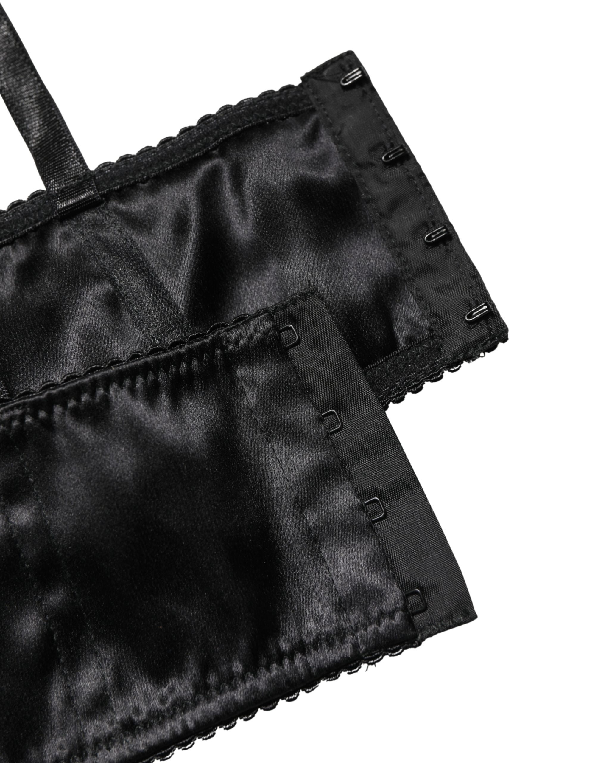 Dolce & Gabbana Schwarzer Halb-Wattierter Bügel-Balkonette-BH Unterwäsche