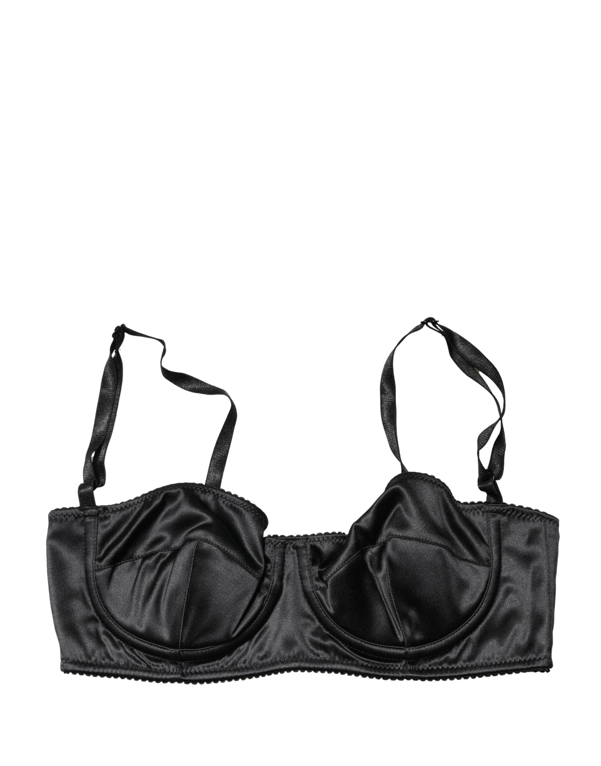 Dolce & Gabbana Schwarzer Halb-Wattierter Bügel-Balkonette-BH Unterwäsche