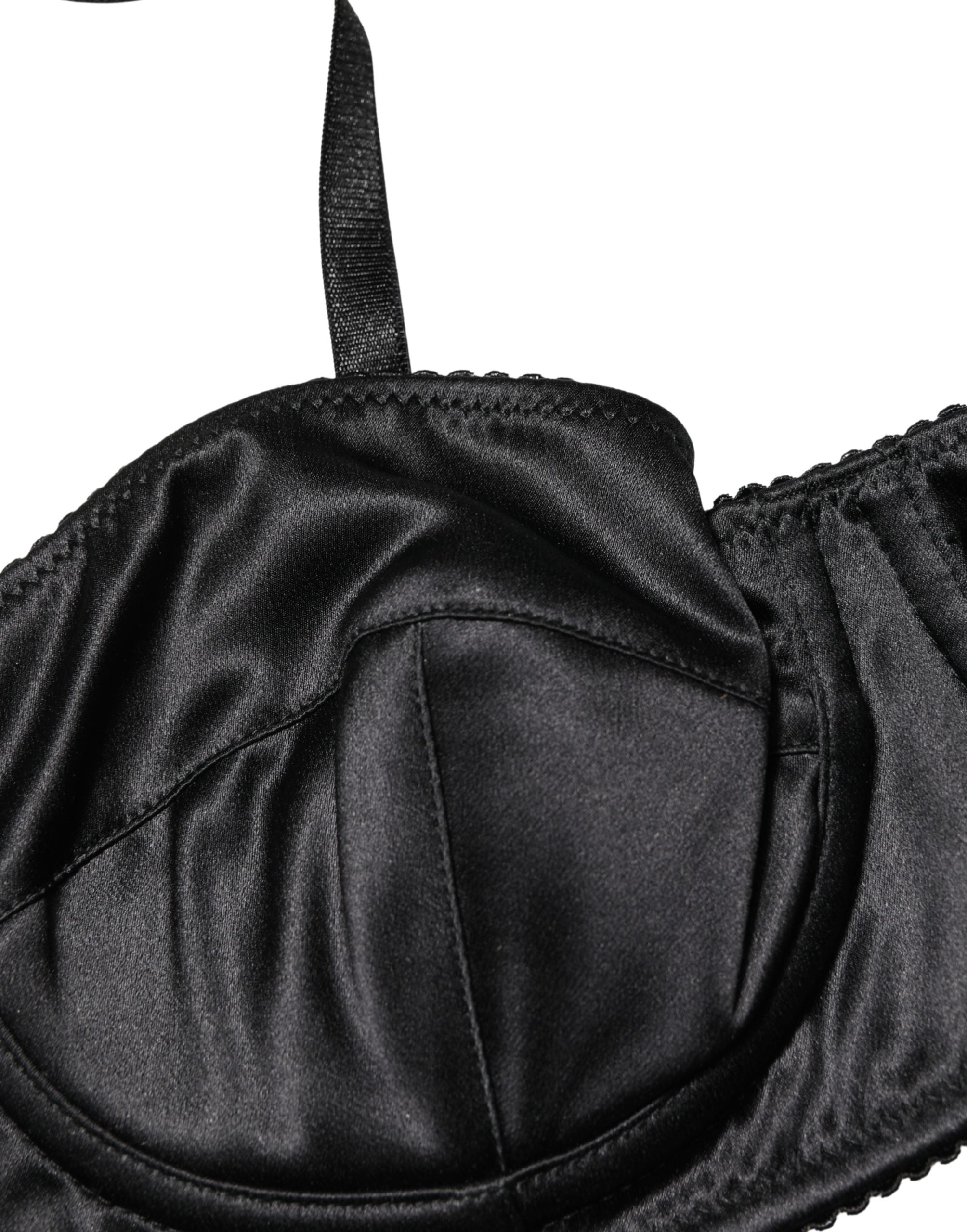Dolce & Gabbana Schwarzer Halb-Wattierter Bügel-Balkonette-BH Unterwäsche