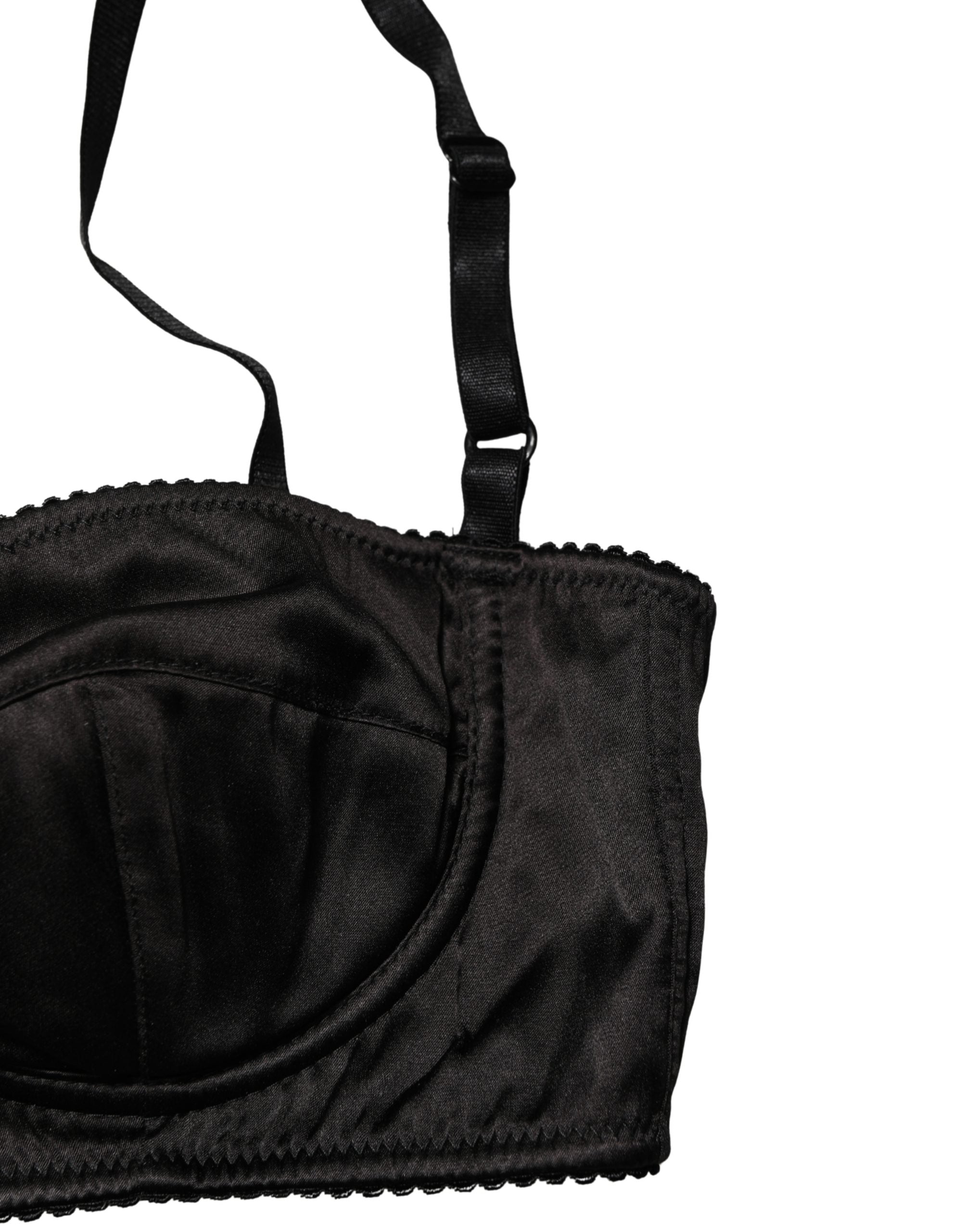 Dolce & Gabbana Schwarzer Halb-Wattierter Bügel-Balkonette-BH Unterwäsche