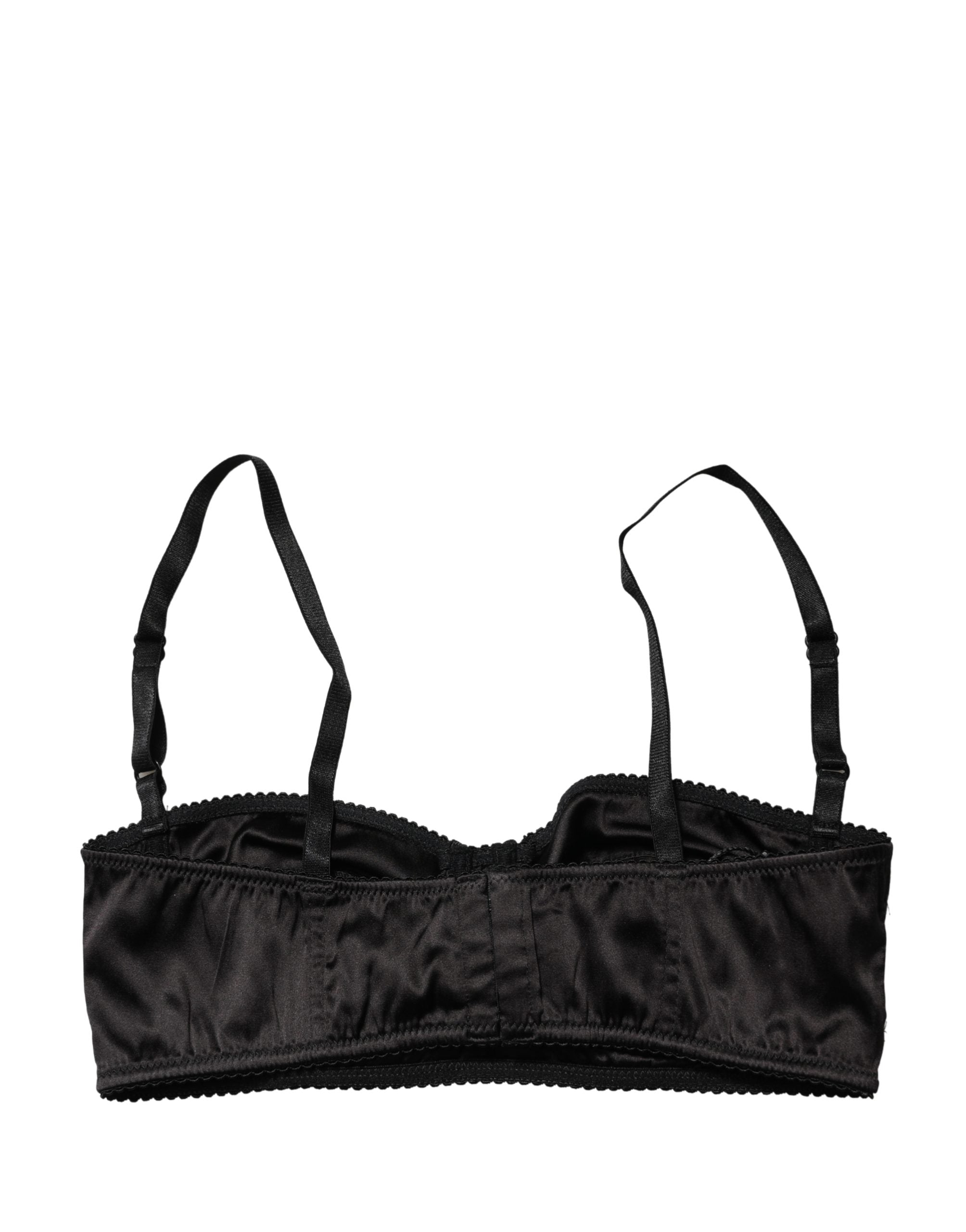 Dolce & Gabbana Schwarzer Halb-Wattierter Bügel-Balkonette-BH Unterwäsche