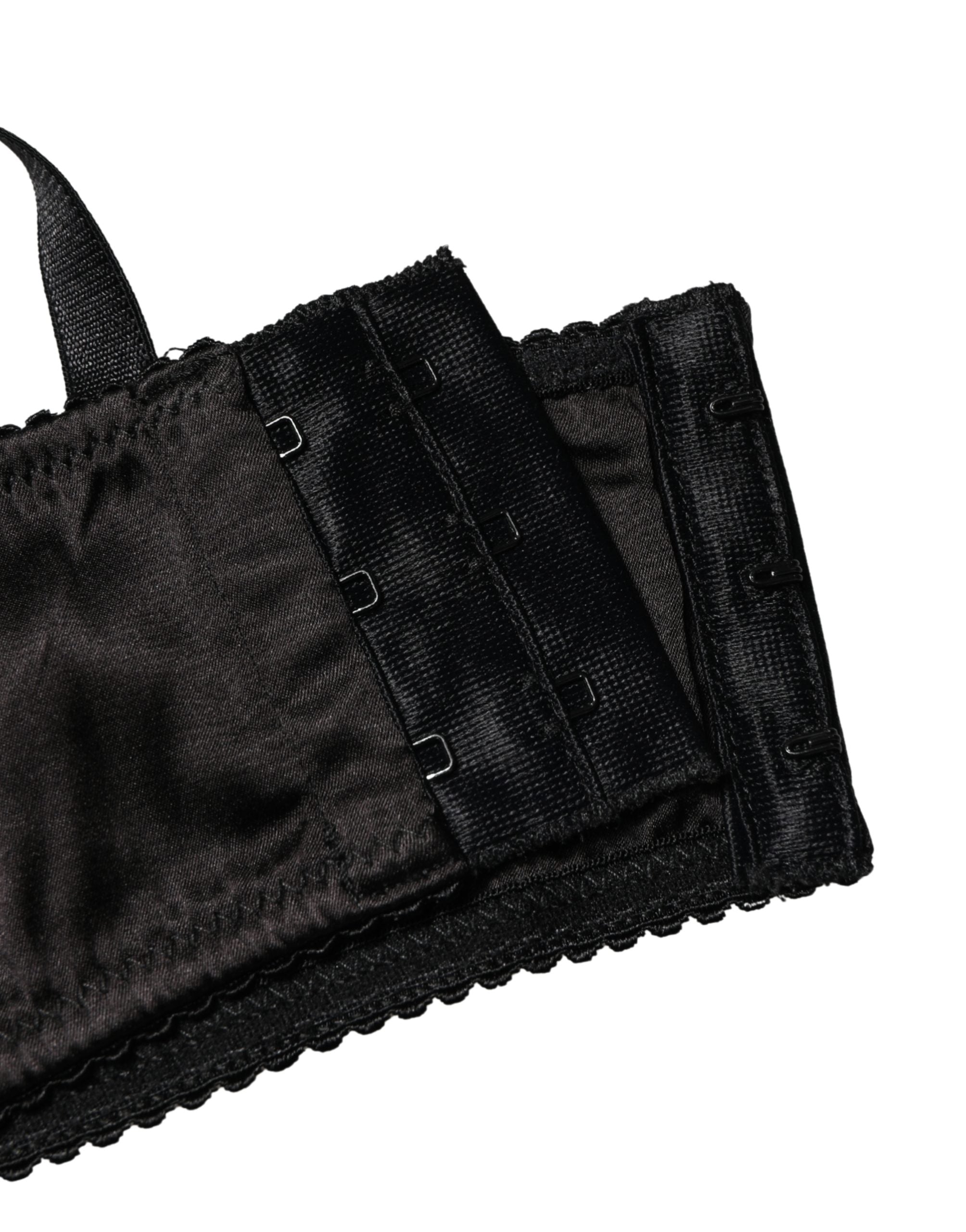 Dolce & Gabbana Schwarzer Halb-Wattierter Bügel-Balkonette-BH Unterwäsche