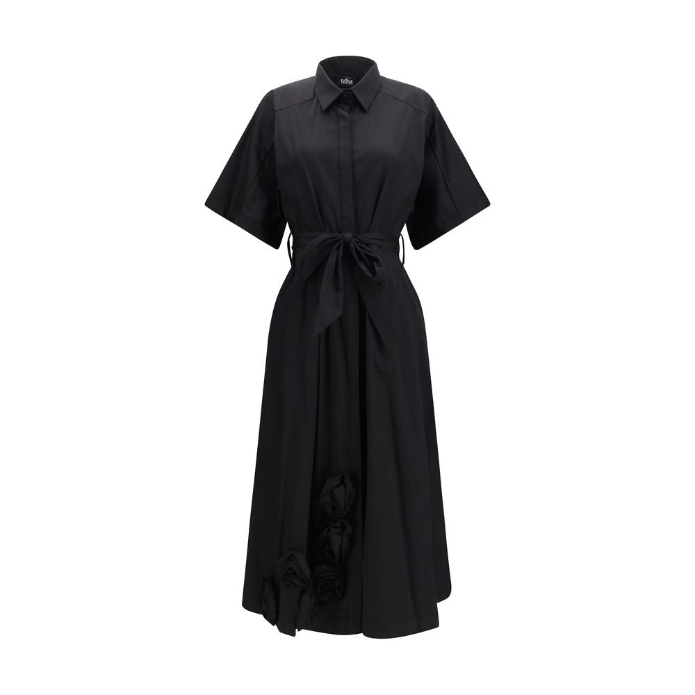 Ella Schwarzes Baumwoll-Freizeitkleid