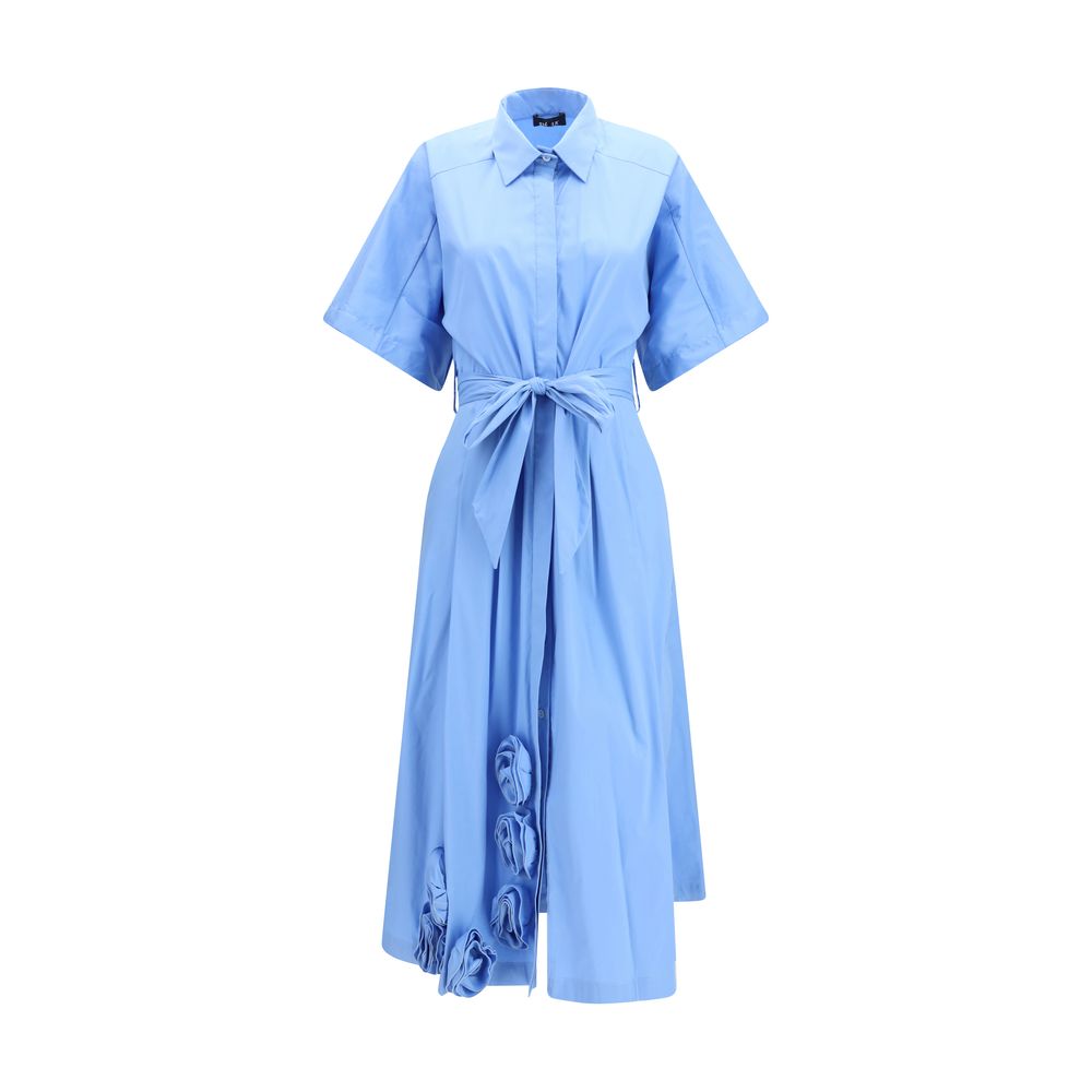 Ella Blaues Baumwoll-Freizeitkleid