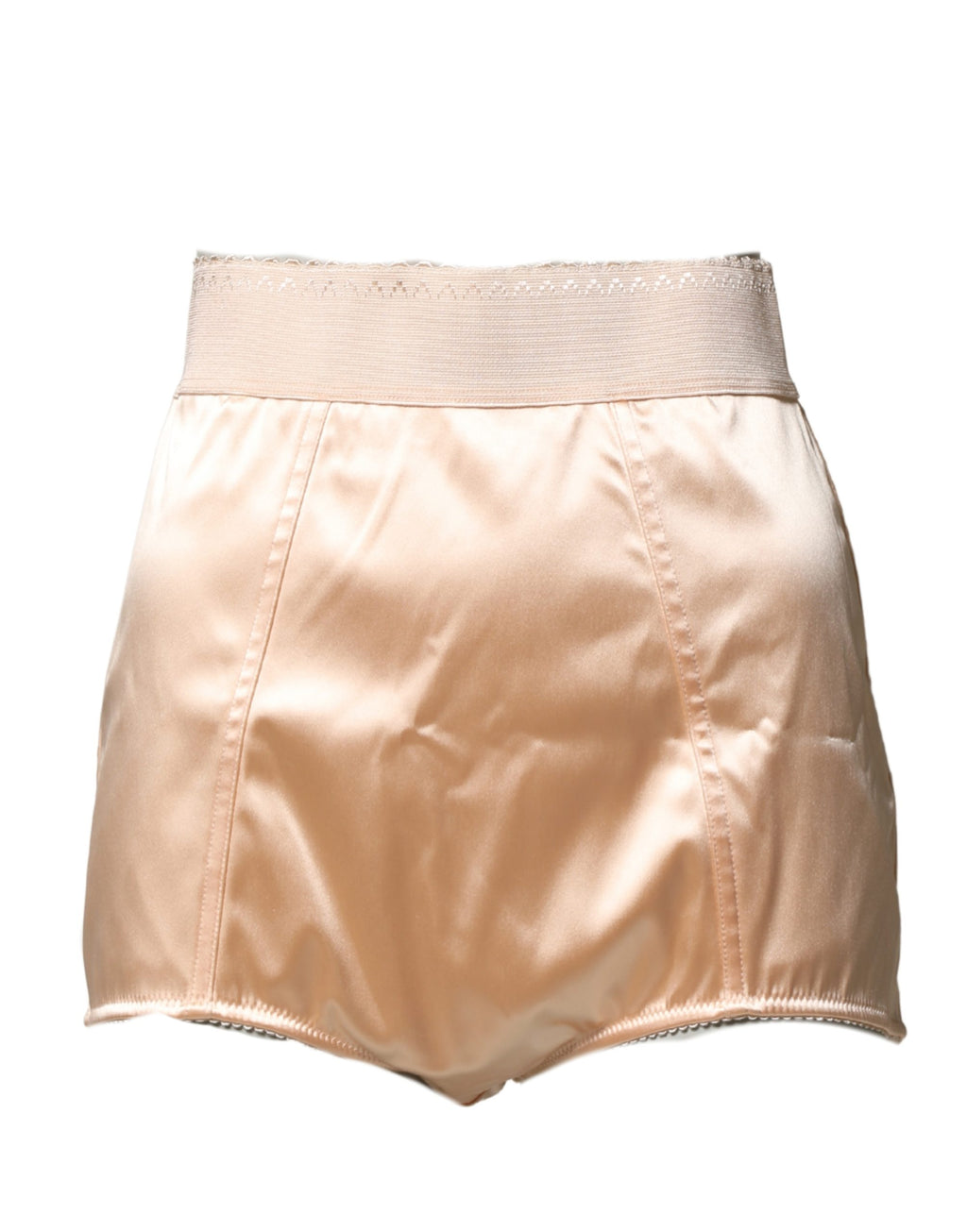 Dolce & Gabbana Beige Seidenmischung High Waist Miederhose Unterwäsche