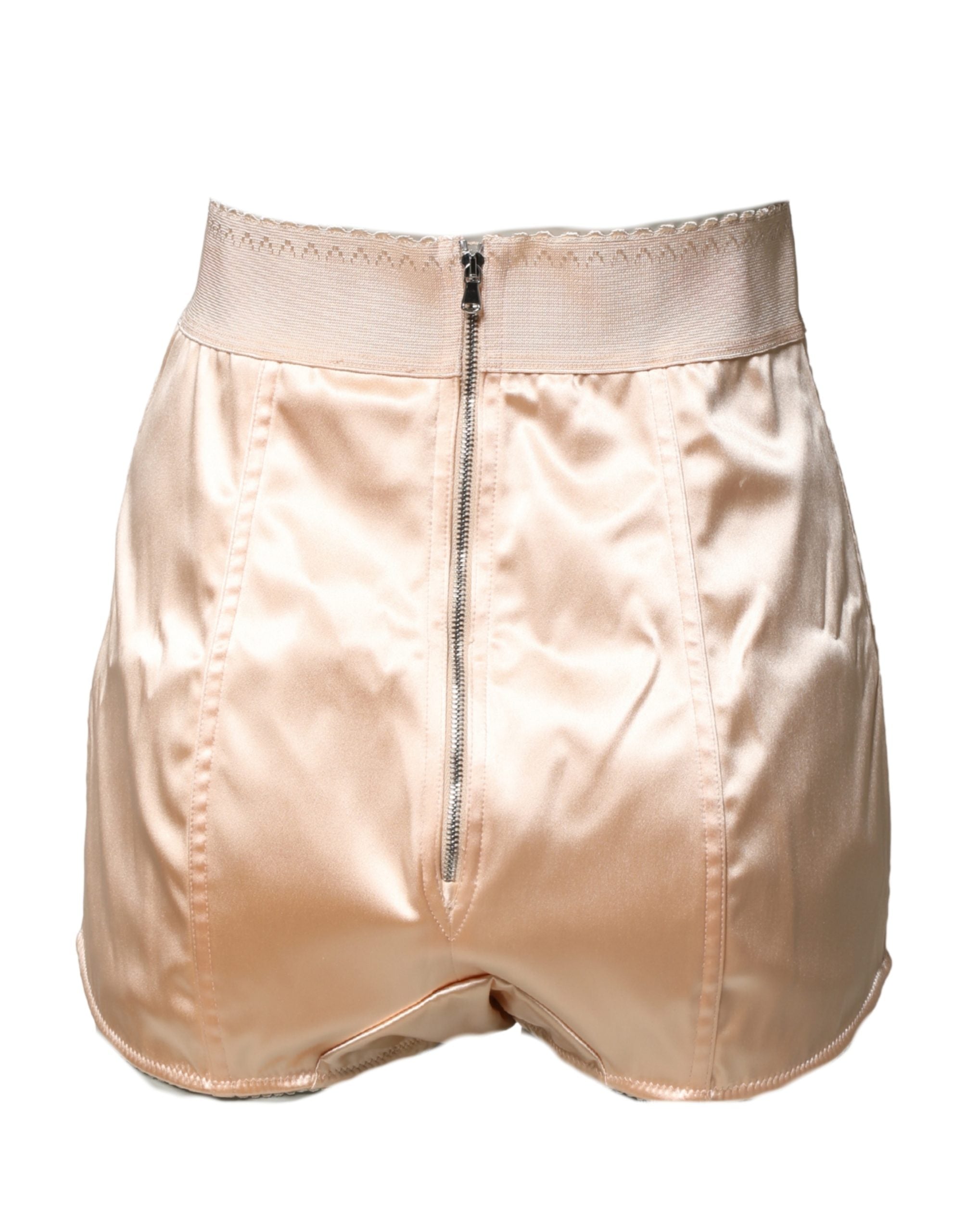 Dolce & Gabbana Beige Seidenmischung High Waist Miederhose Unterwäsche