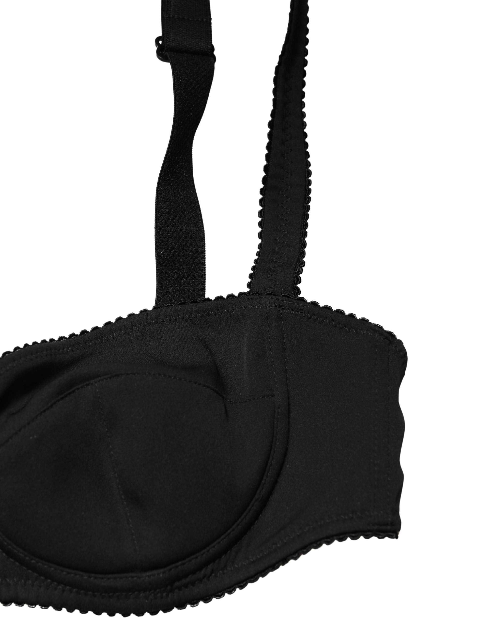 Dolce & Gabbana Schwarzer Halb-Wattierter Bügel-Balkonette-BH Unterwäsche