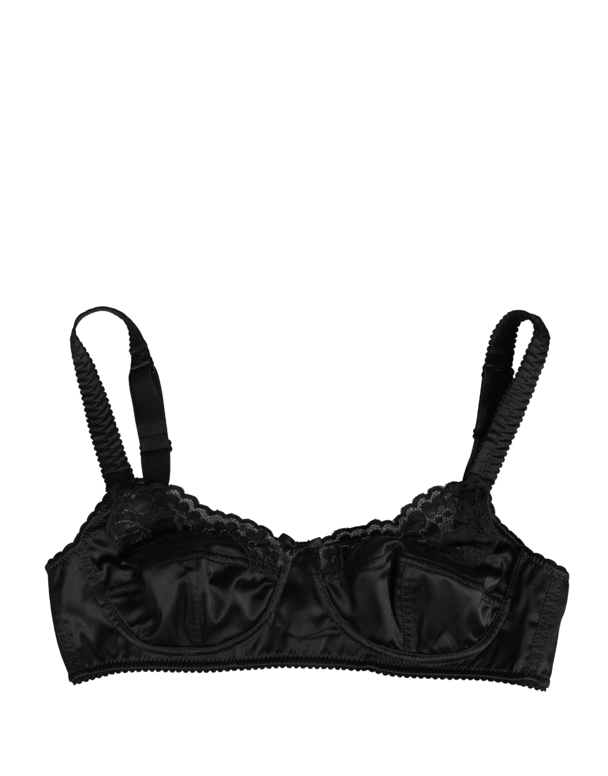 Dolce & Gabbana Schwarzer Halb-Wattierter Bügel-Balkonette-BH Unterwäsche