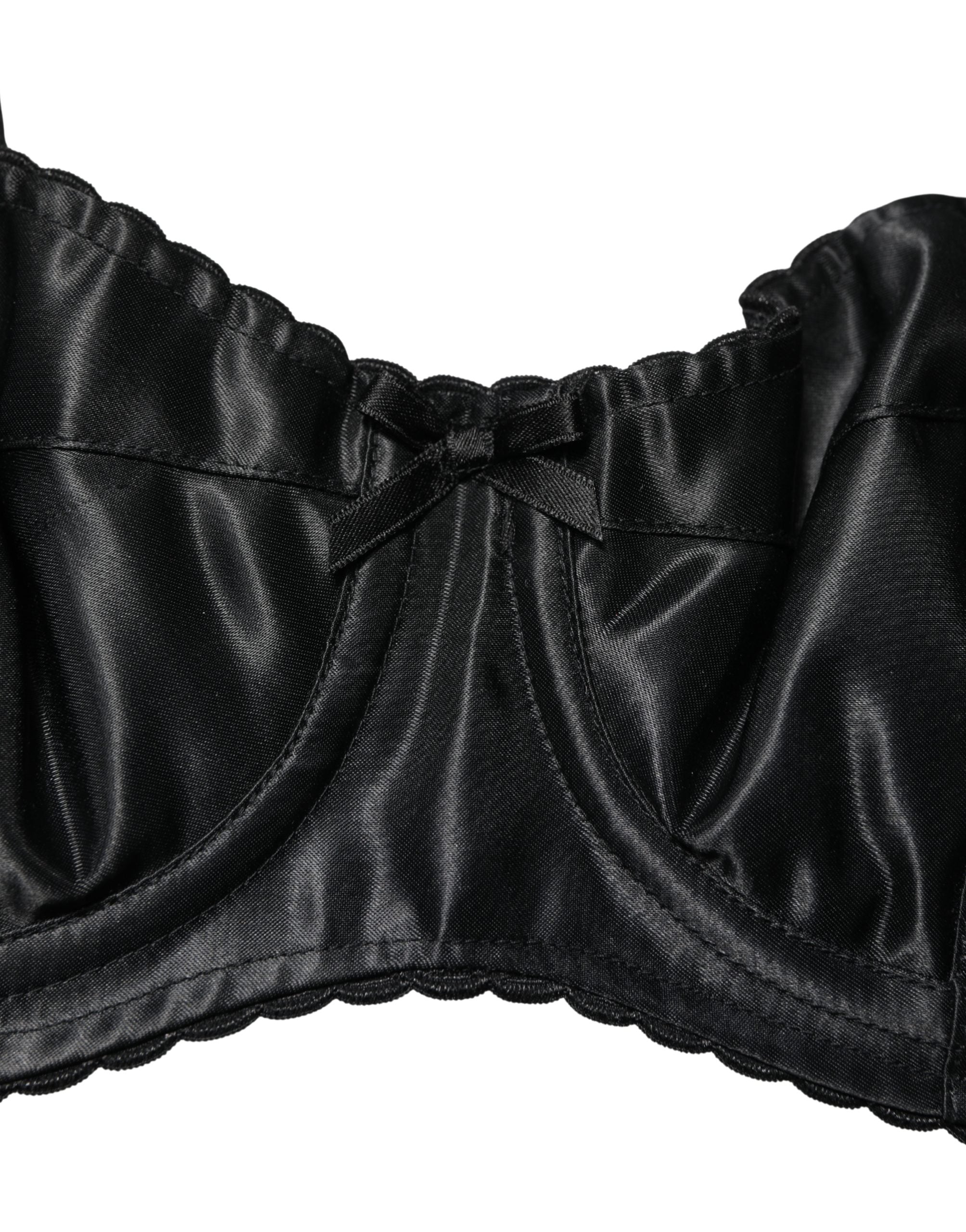 Dolce & Gabbana Schwarzer Halb-Wattierter Bügel-Balkonette-BH Unterwäsche