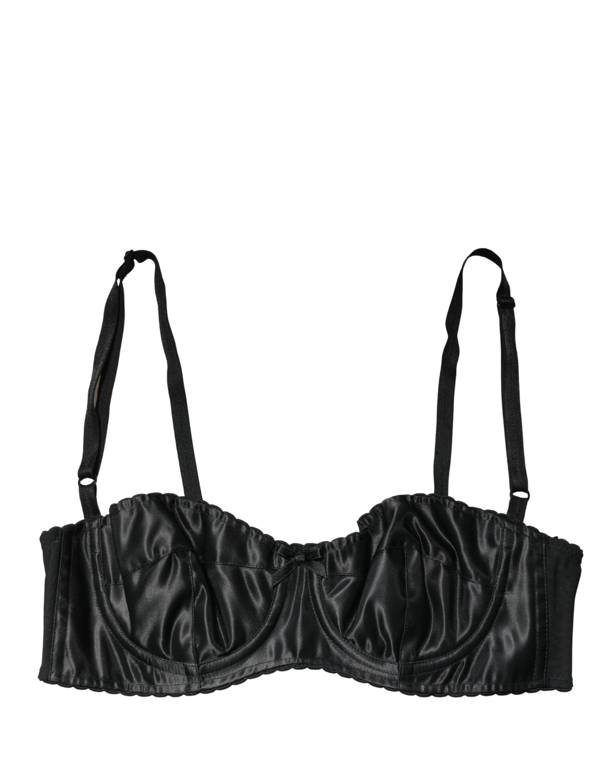 Dolce & Gabbana Schwarzer Halb-Wattierter Bügel-Balkonette-BH Unterwäsche