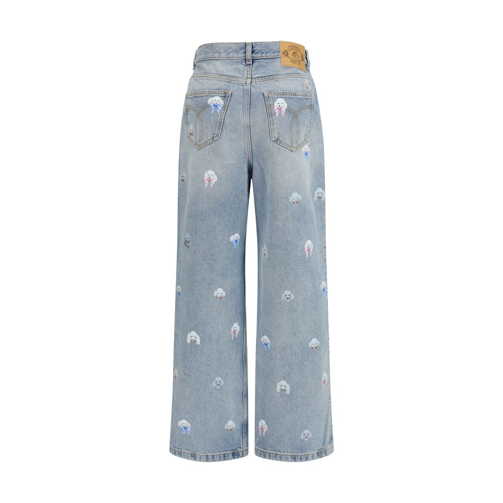 Fiorucci Blaue Baumwolljeans im Relaxed Fit