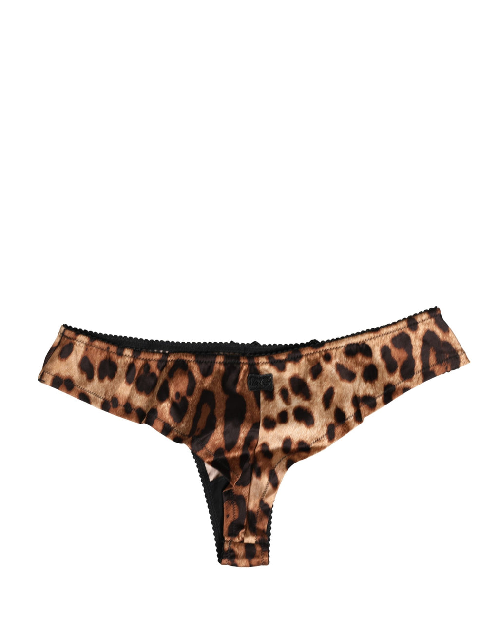 Dolce & Gabbana Schwarzer Braun-Leoparden-Slip mit mittlerem Bund