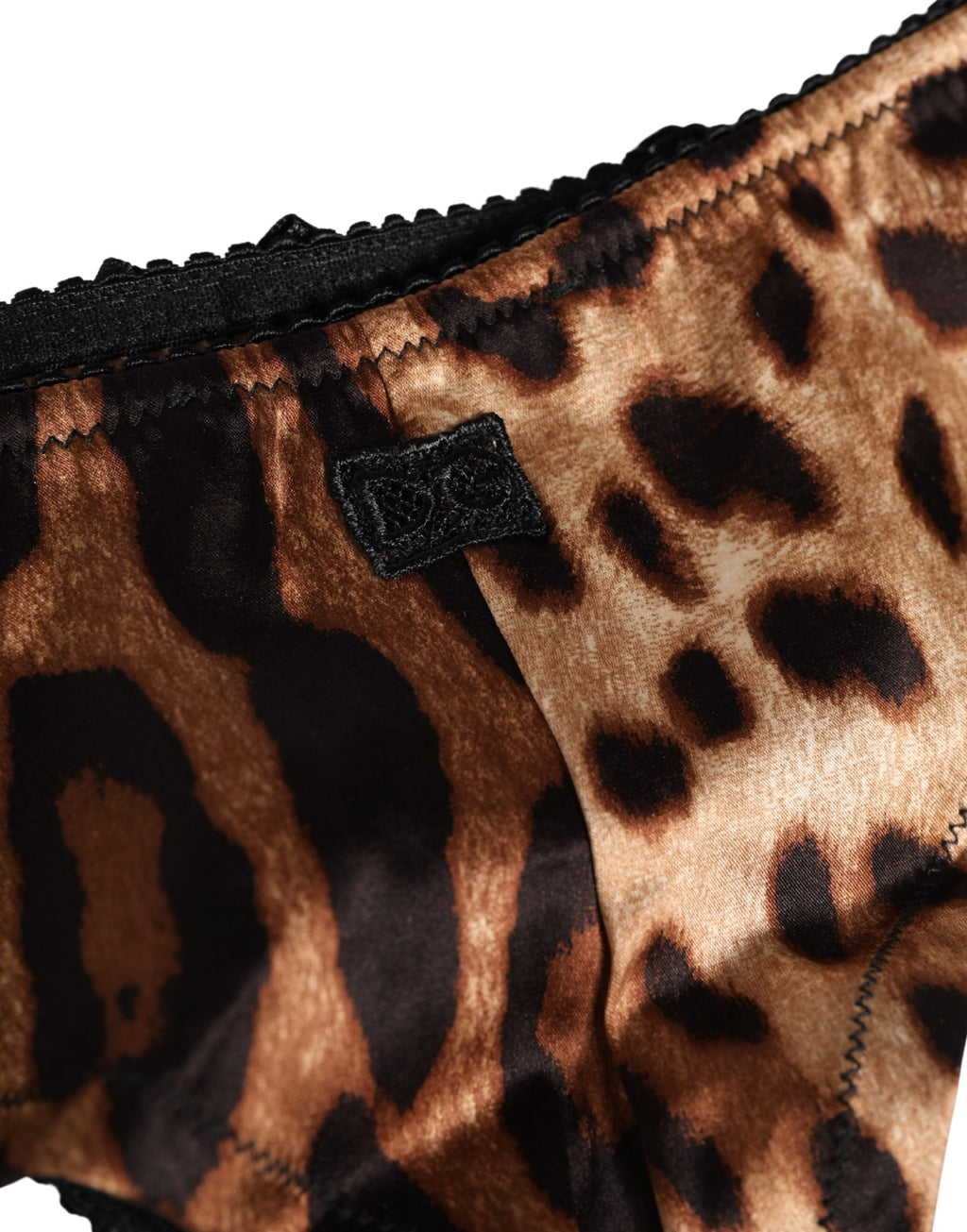 Dolce & Gabbana Schwarzer Braun-Leoparden-Slip mit mittlerem Bund