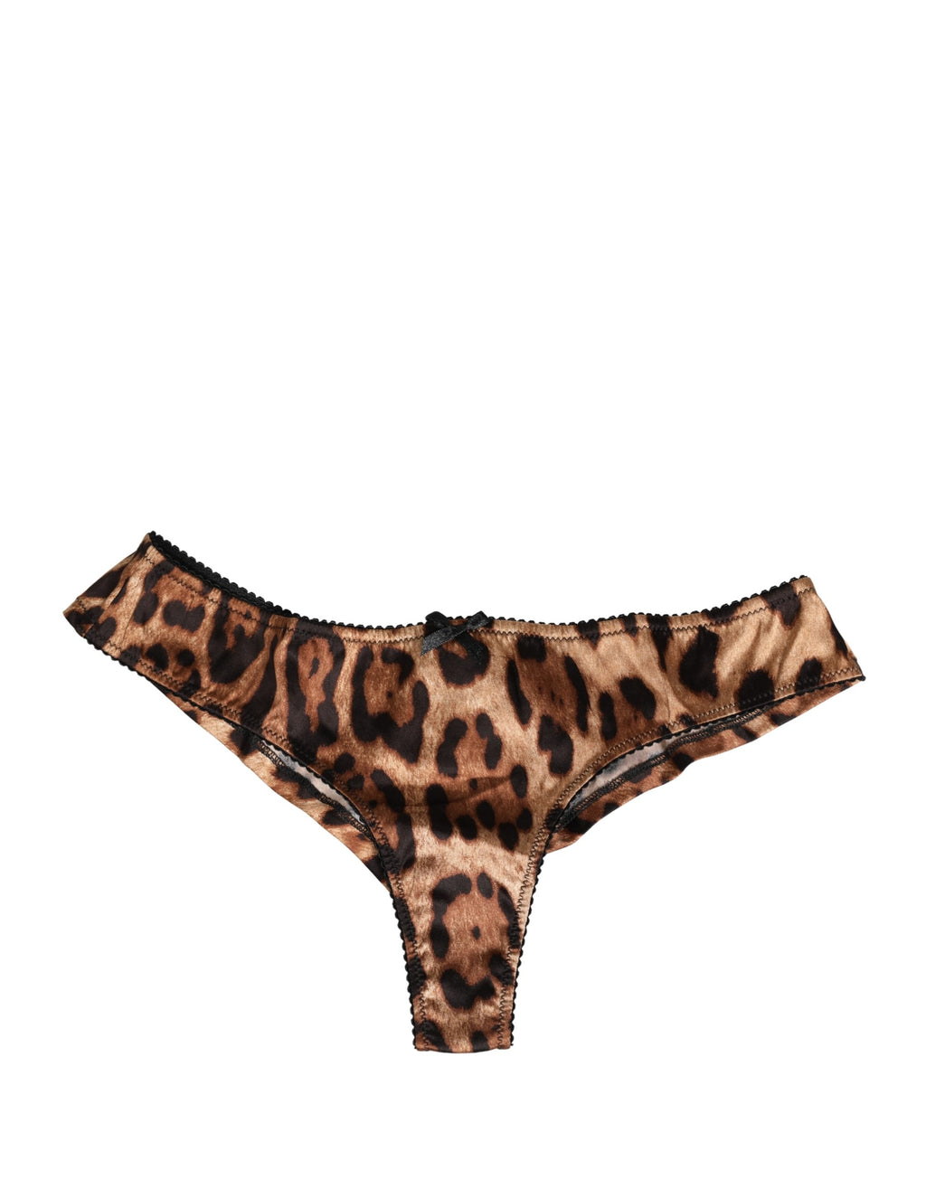 Dolce & Gabbana Schwarzer Braun-Leoparden-Slip mit mittlerem Bund