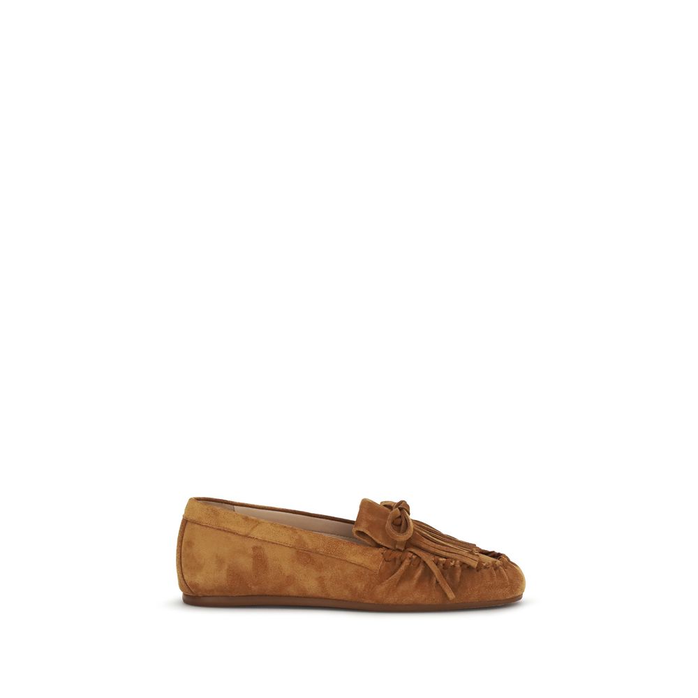 Stuart Weitzman Braune Kalbsleder Bos Taurus Loafer zum Hineinschlüpfen