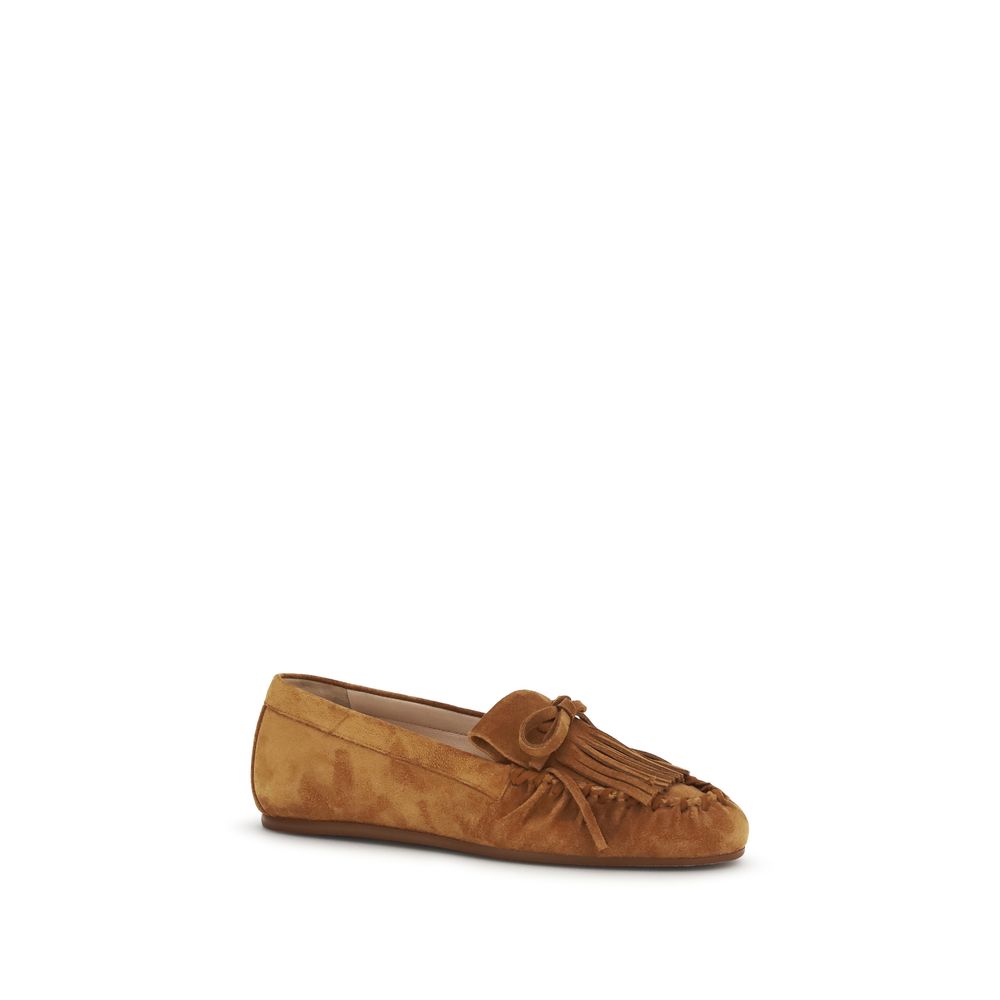 Stuart Weitzman Braune Kalbsleder Bos Taurus Loafer zum Hineinschlüpfen